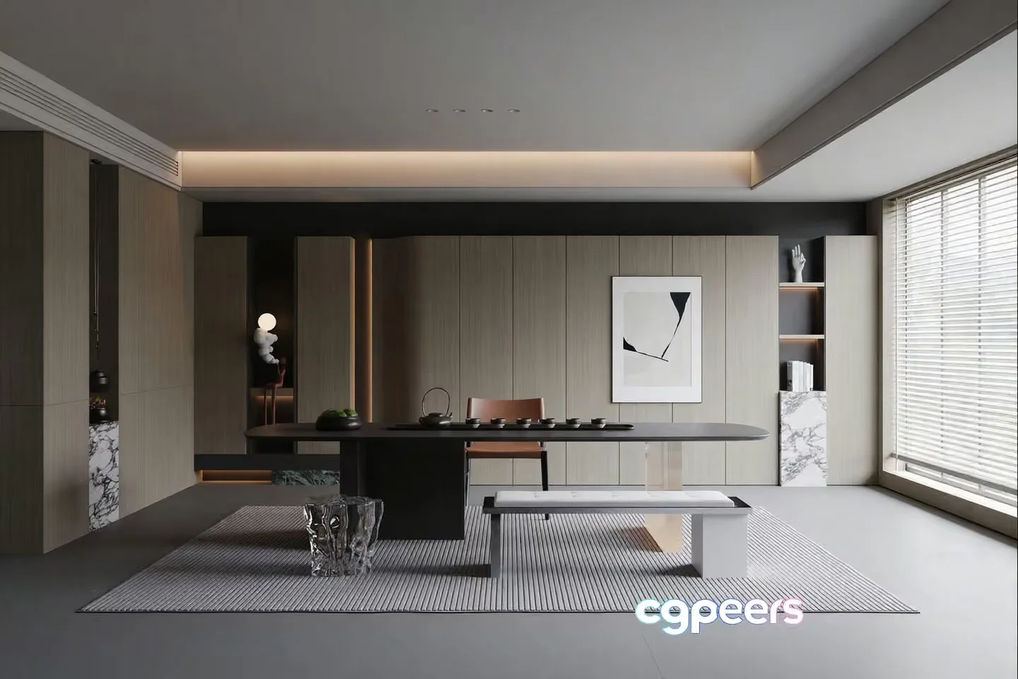 Modern Minimalist Dining Room 3D Model – 12317 – CORONA Render