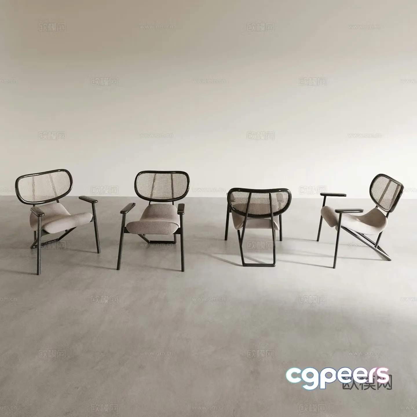Dining chair tea chair casual chair coffee chair makeup chair cosmetic chair back chair 3D model
