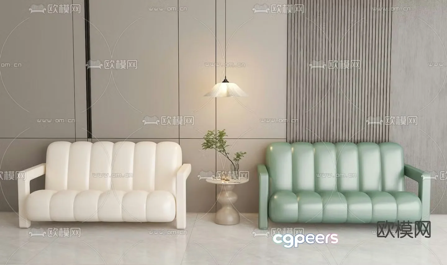 Public sofa lobby sofa backrest sofa 3d model