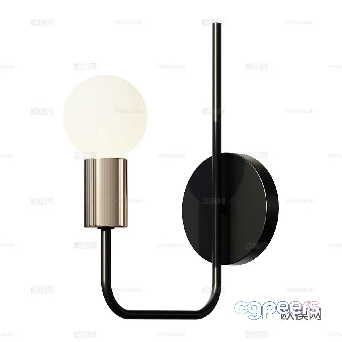 Modern minimalist spherical wall lamp 3D model