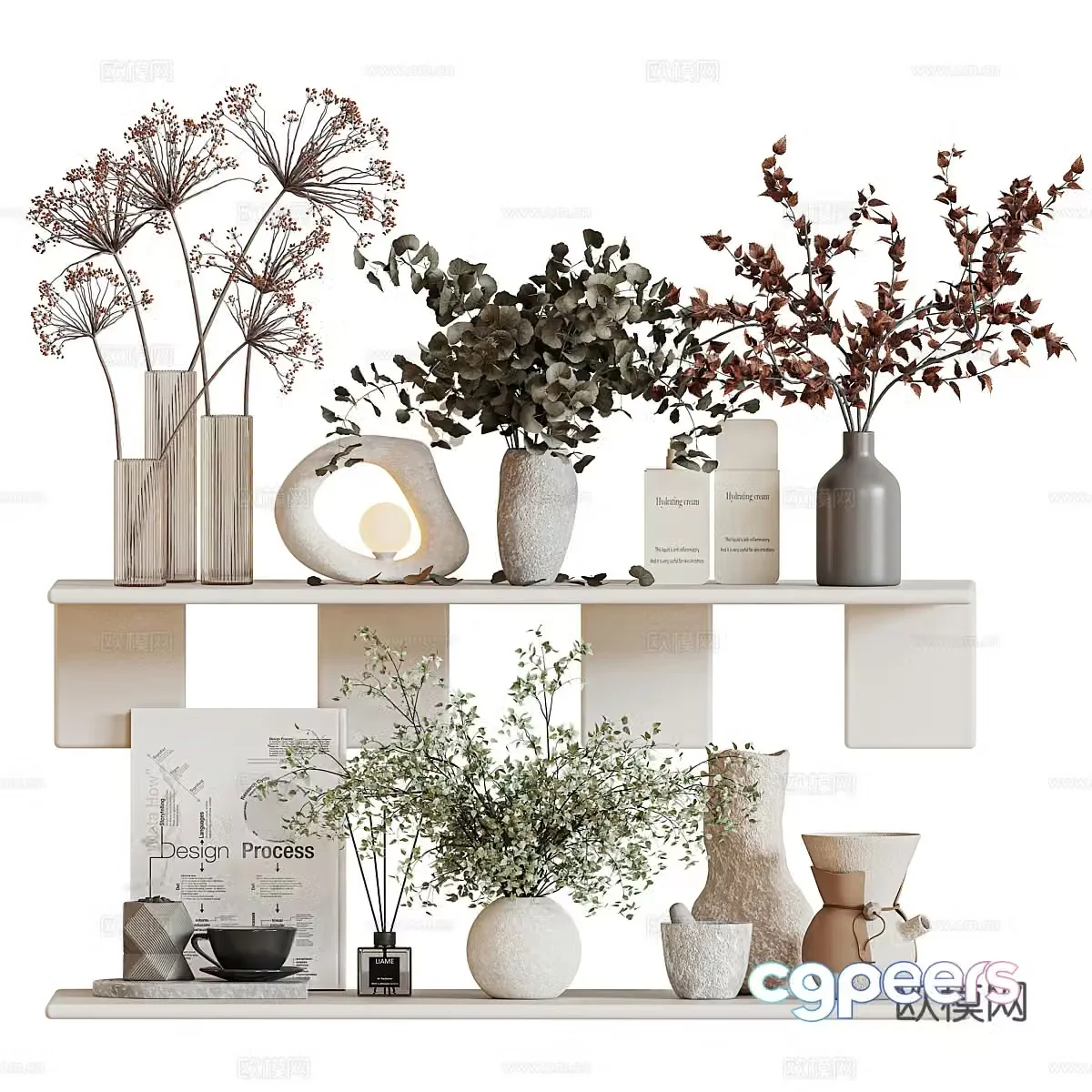 Modern cream style ornament ornament 3d model