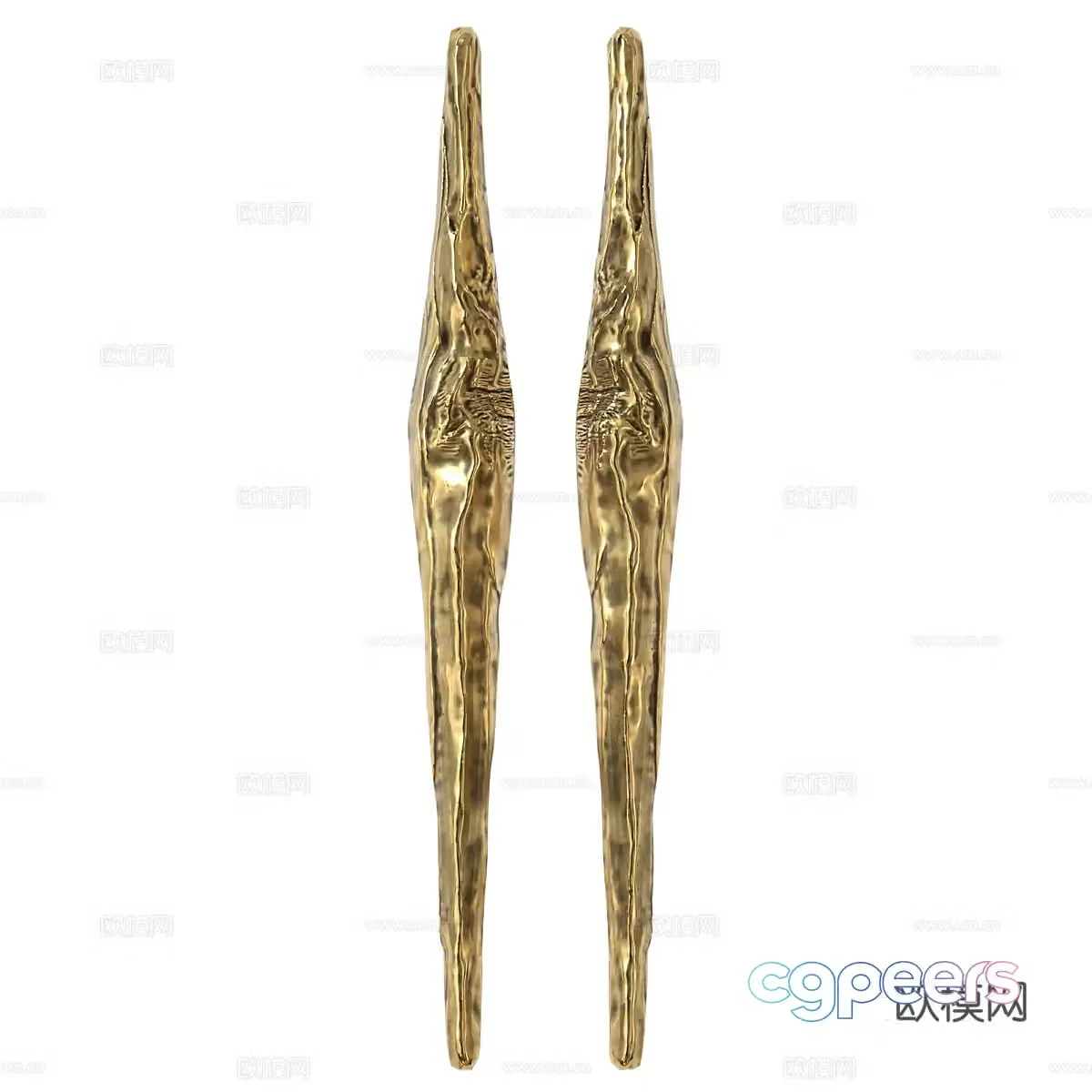 Metal handle Light luxury handle Golden metal handle Creative door handle 3D model
