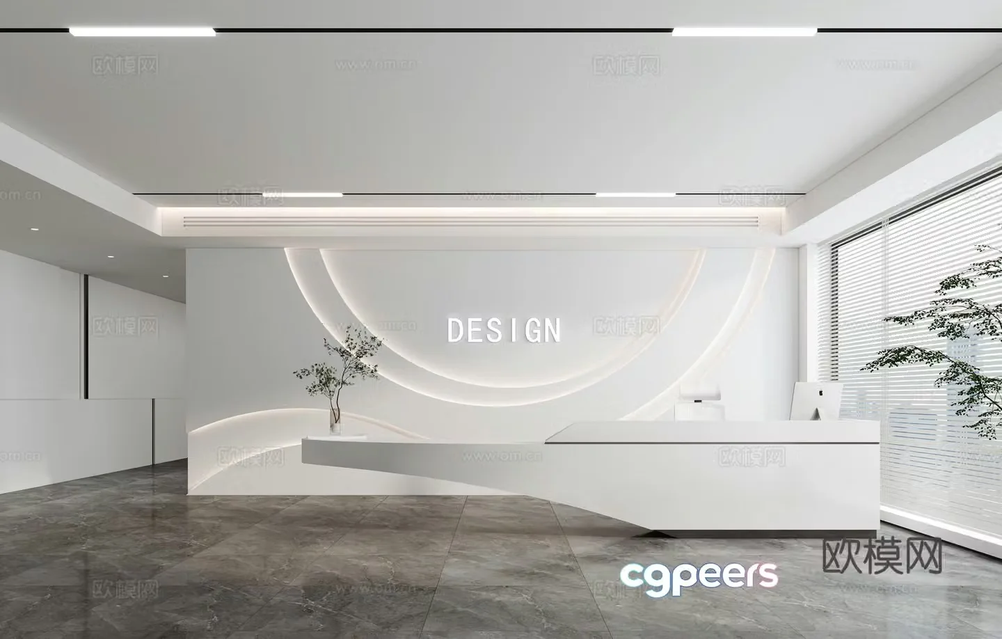 Modern front desk 3D model