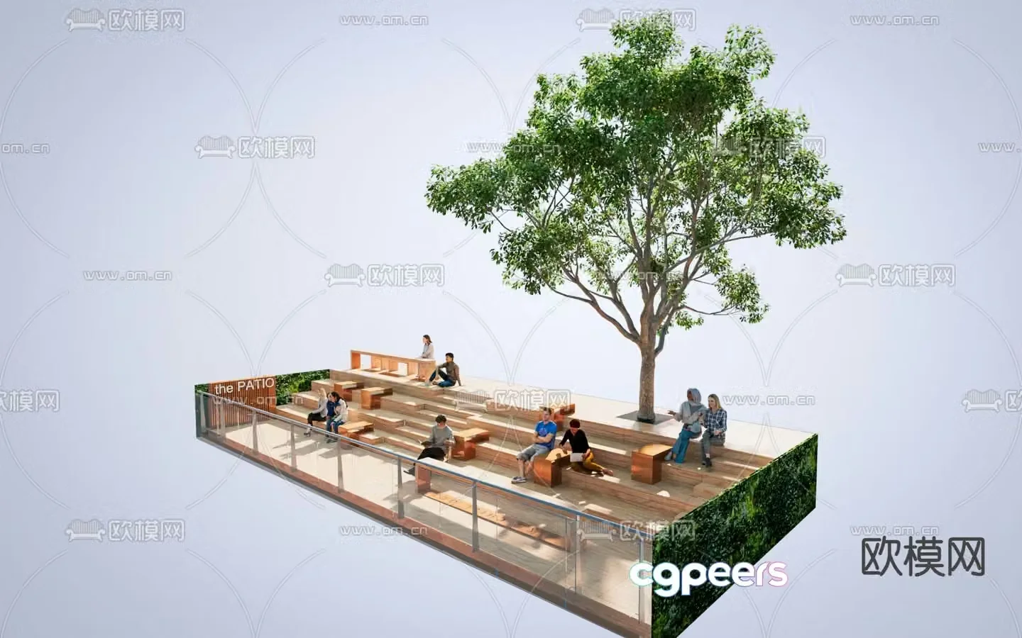 Stage grandstand ecological grandstand 3D model