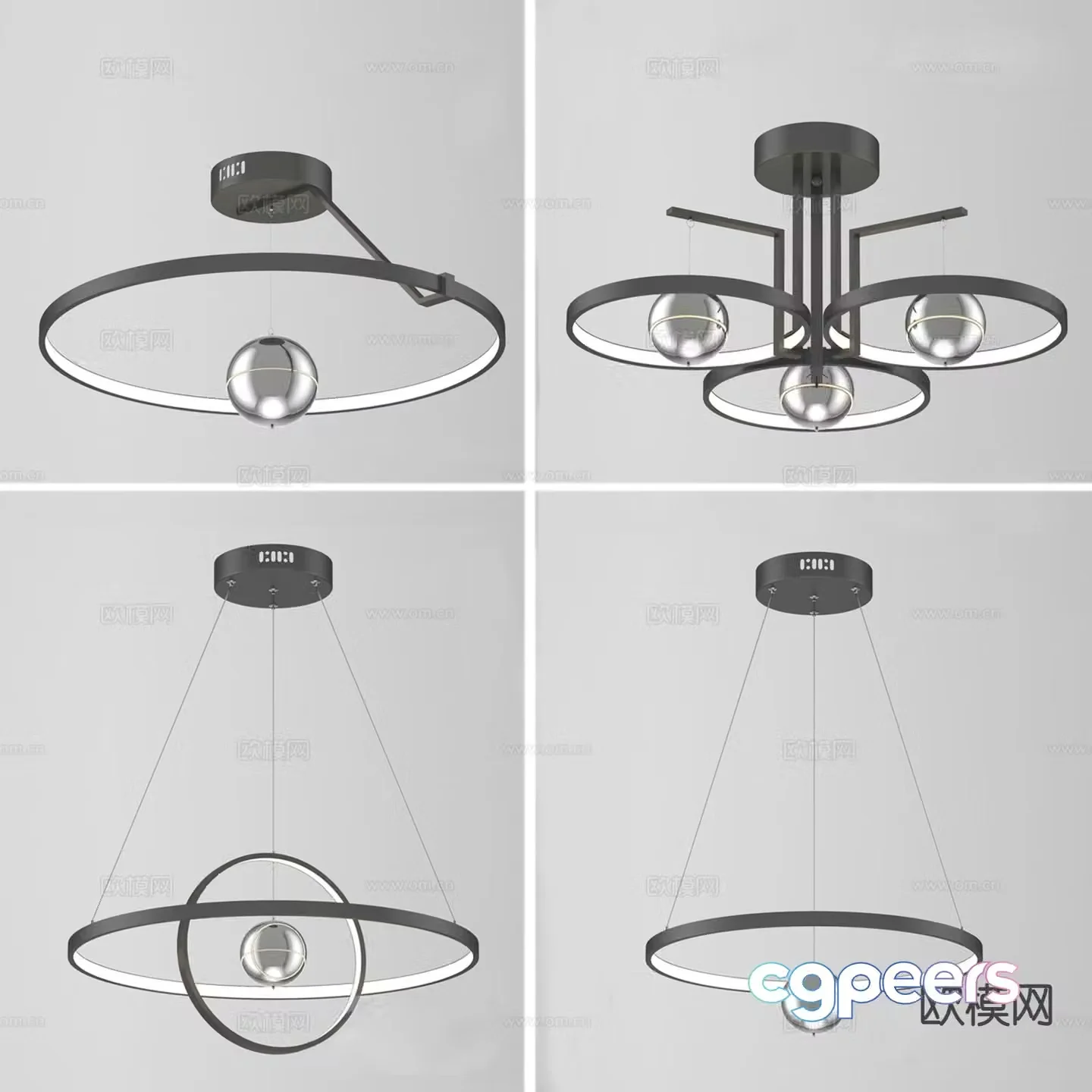 Light luxury chandelier hall chandelier 3d model