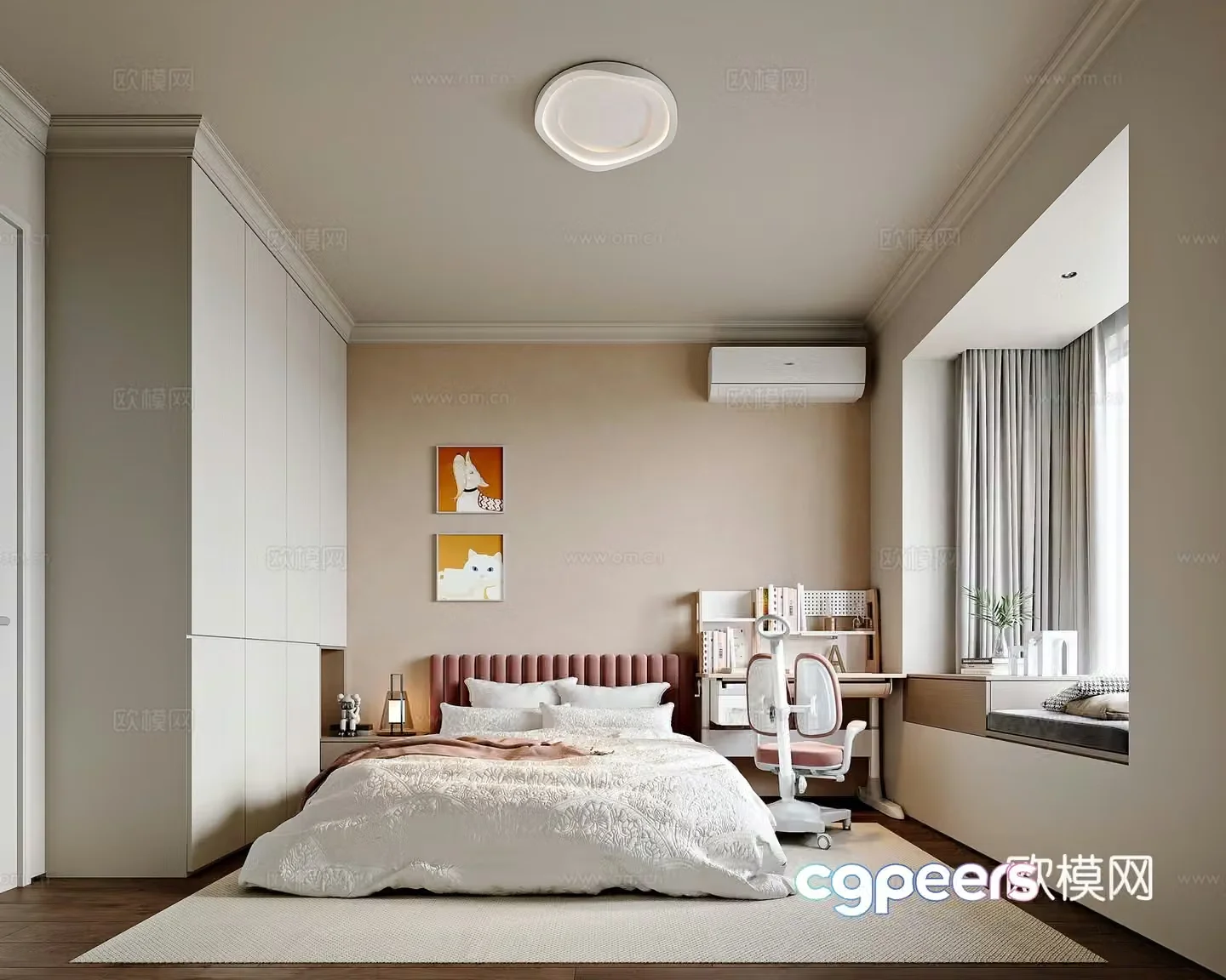 Modern style home bedroom 3d model
