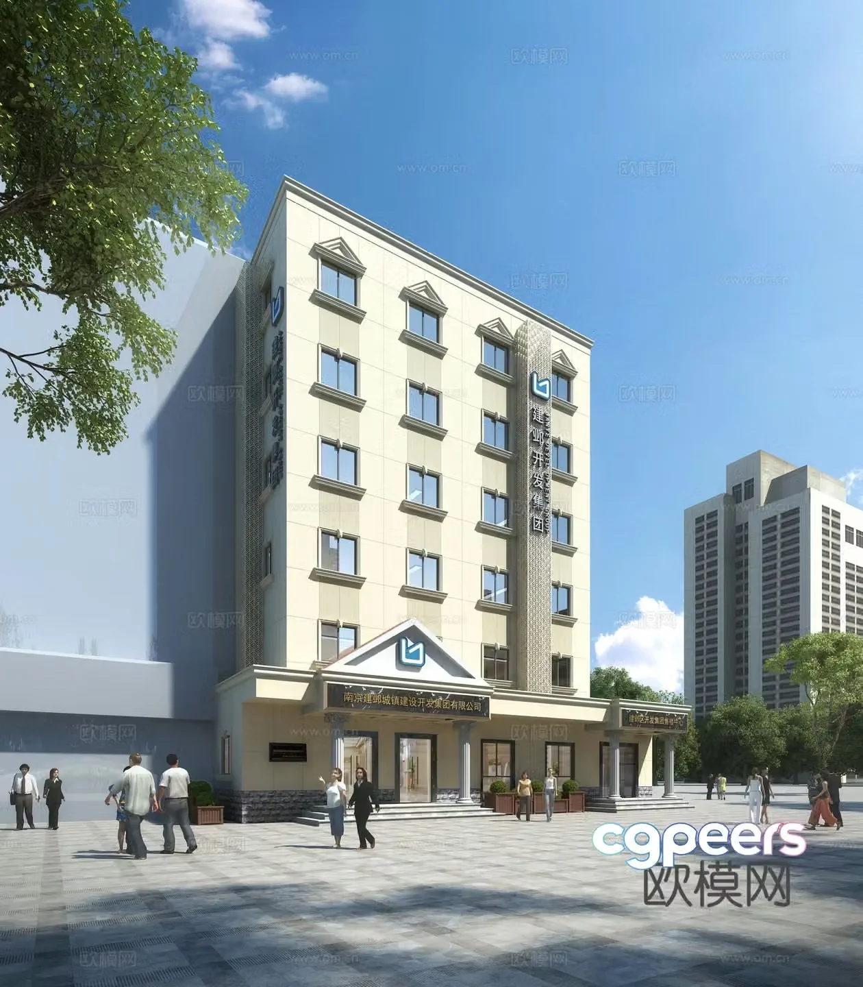 Office building exterior 3d model