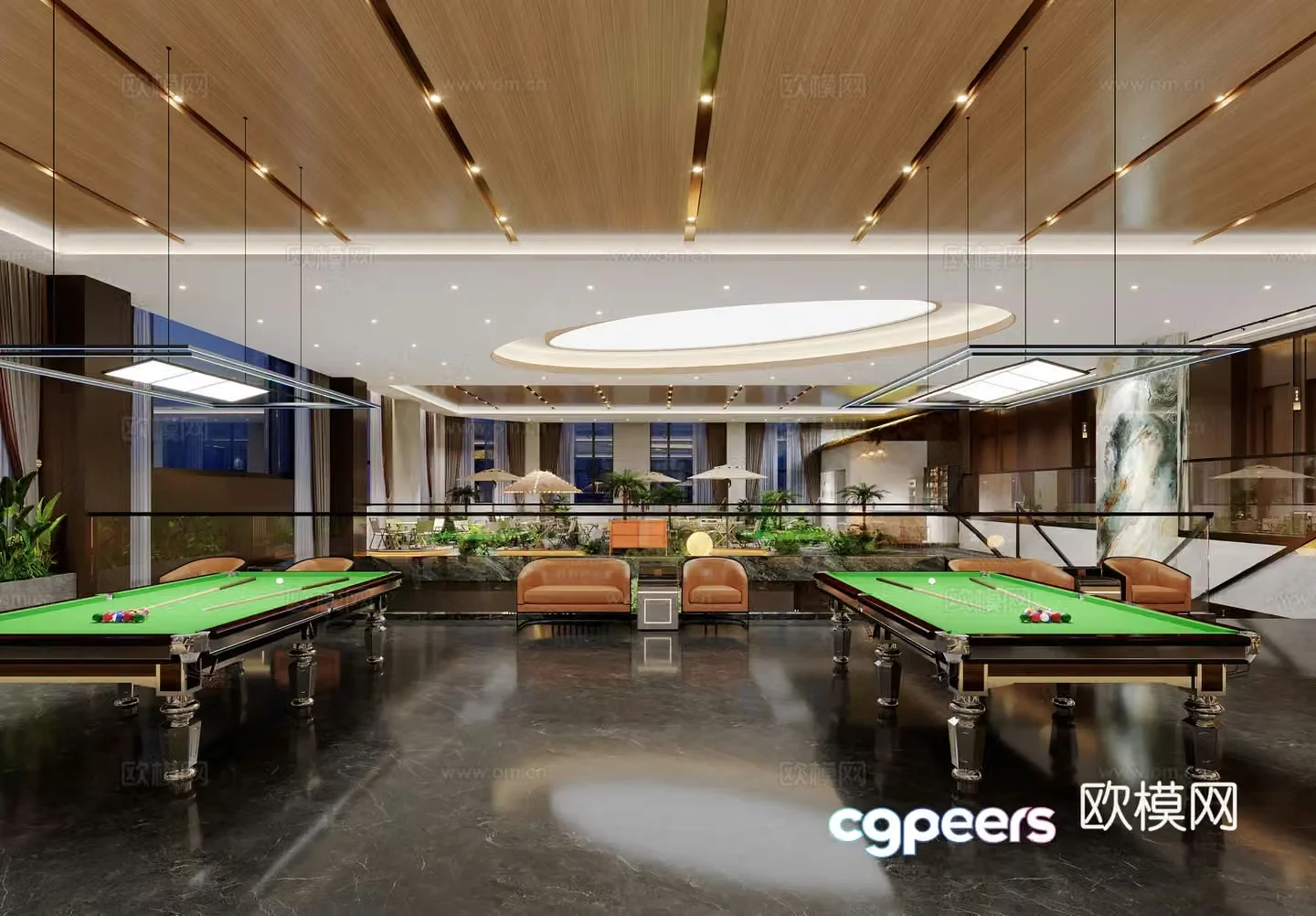 Modern Museum Hall Entertainment Hall Camping Casual Card 3D Model