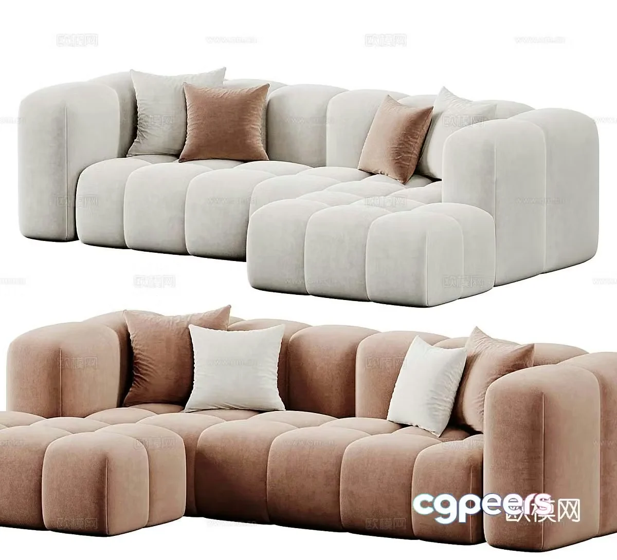 Ecksofa modern fabric sofa multi-person sofa chair simple sofa casual sofa 3d model