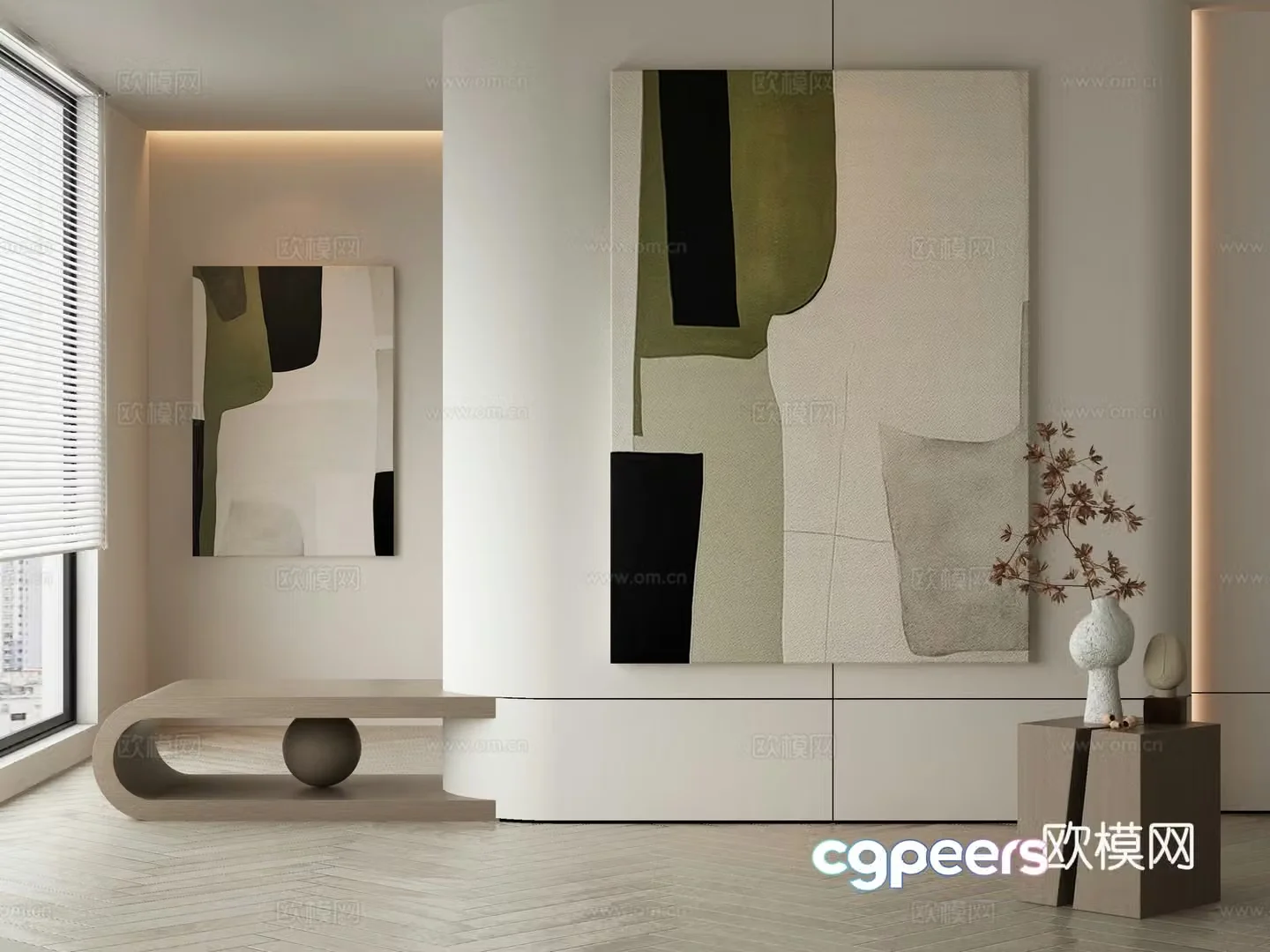 Modern Wasabi Hanging Painting 3D Model