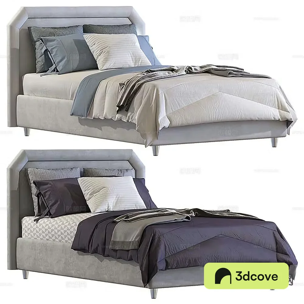 Simple European double bed