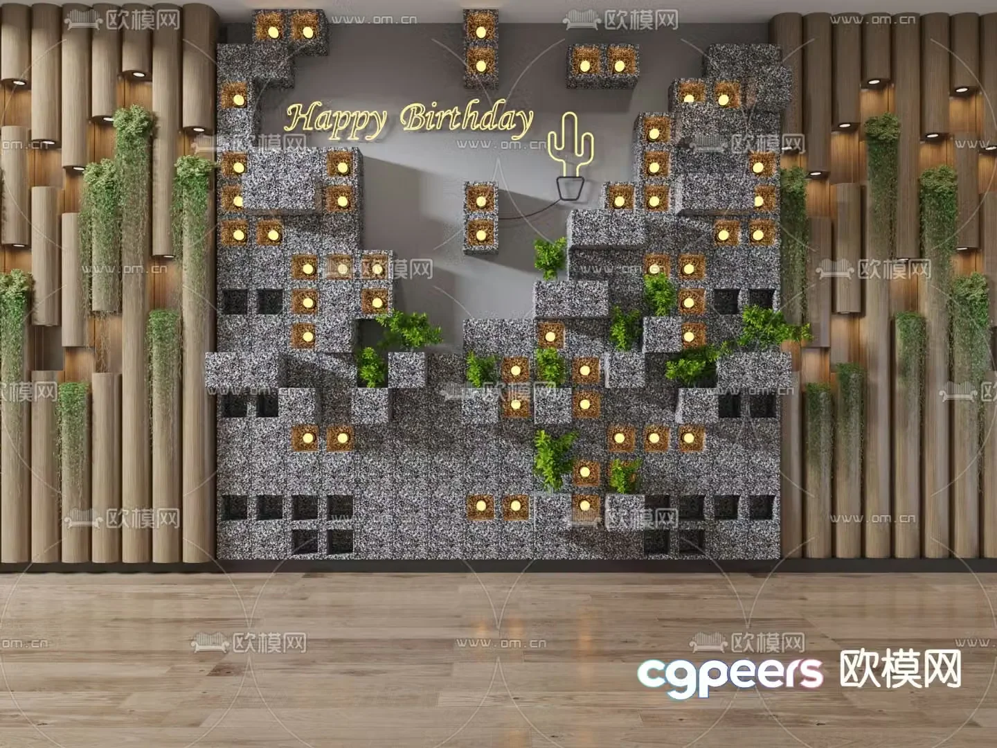 Plant background wall 3d model