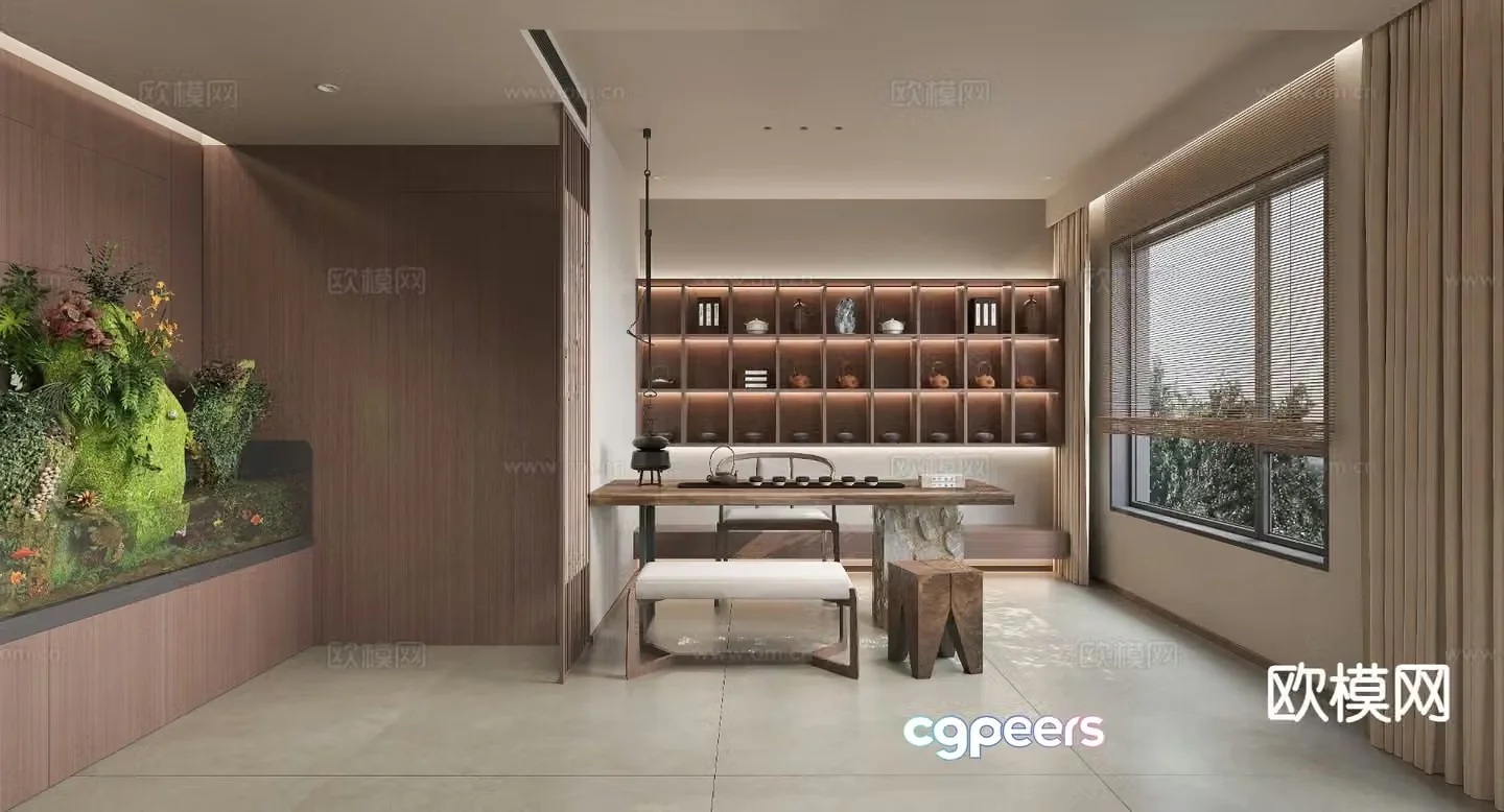 New Chinese tea room 3d model