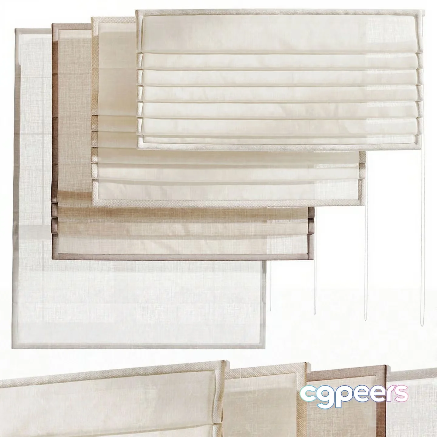 A White Window Blind 3D Model – 6549 – VRAY Render