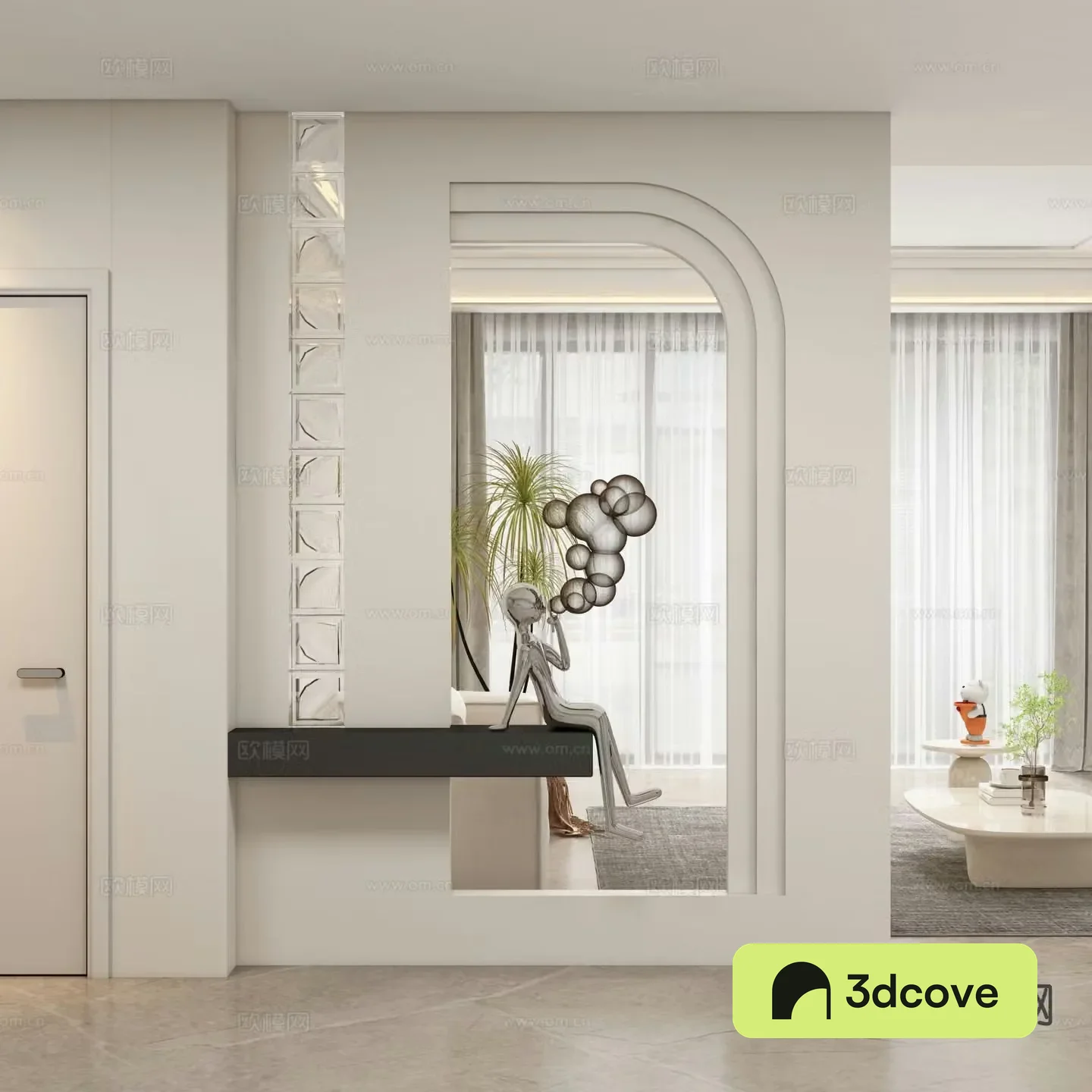 Entrance hall partition aisle