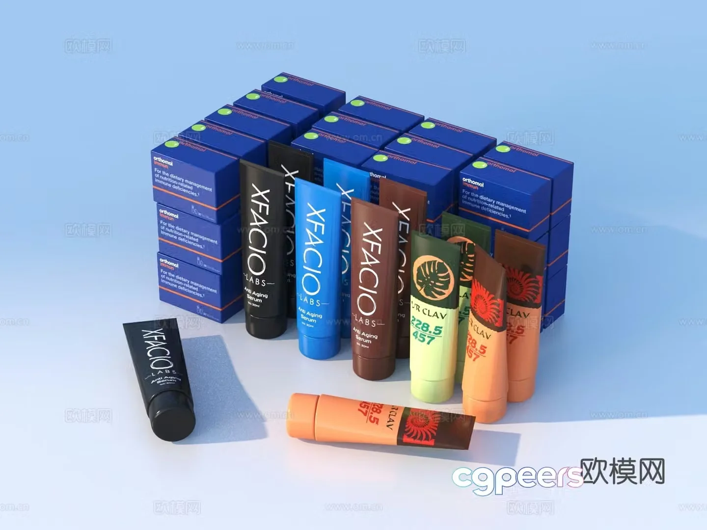 Toothpaste Cosmetics Shampoo Shower Gel 3D Model