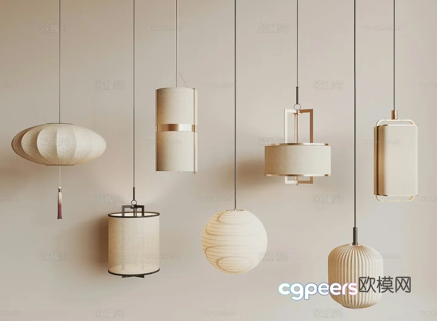 New Chinese chandelier 3D model