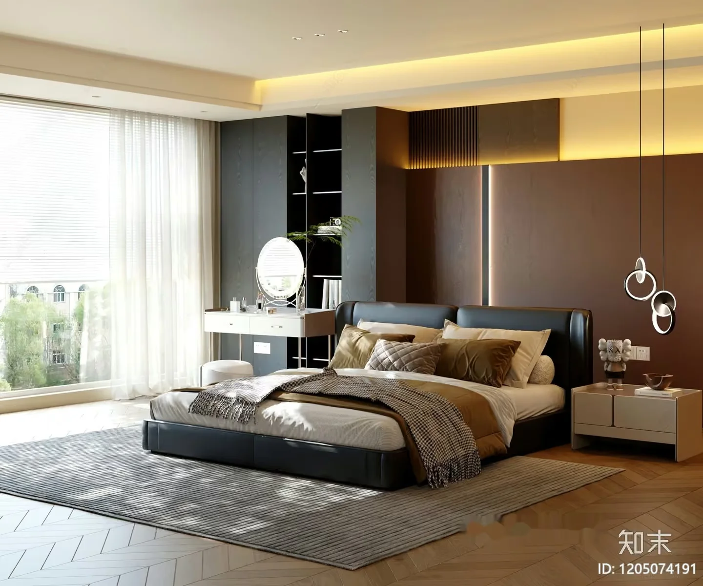 Modern Contemporary Bedroom 3D Model – 12612 – CORONA Render