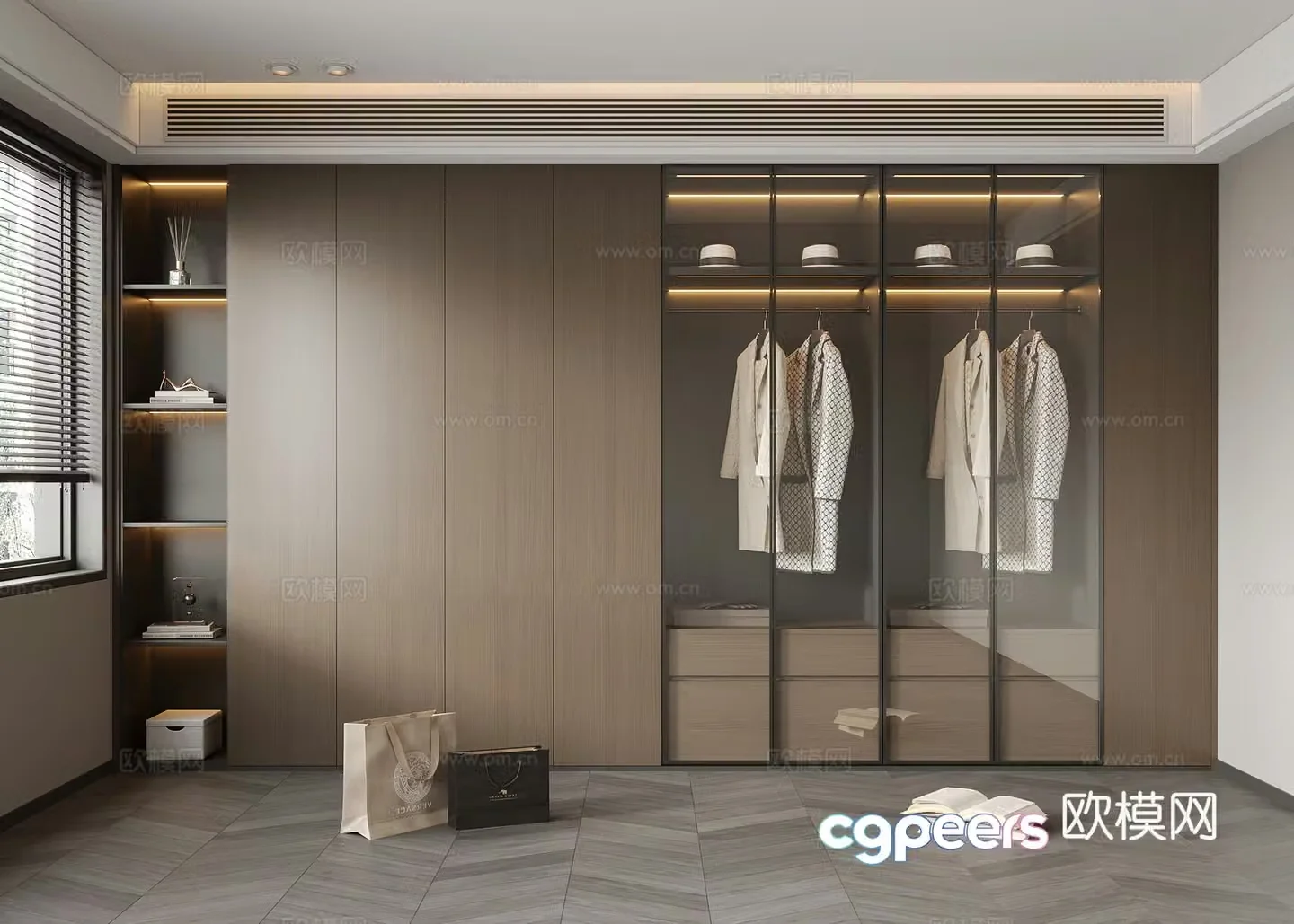Modern Italian wardrobe 3d model