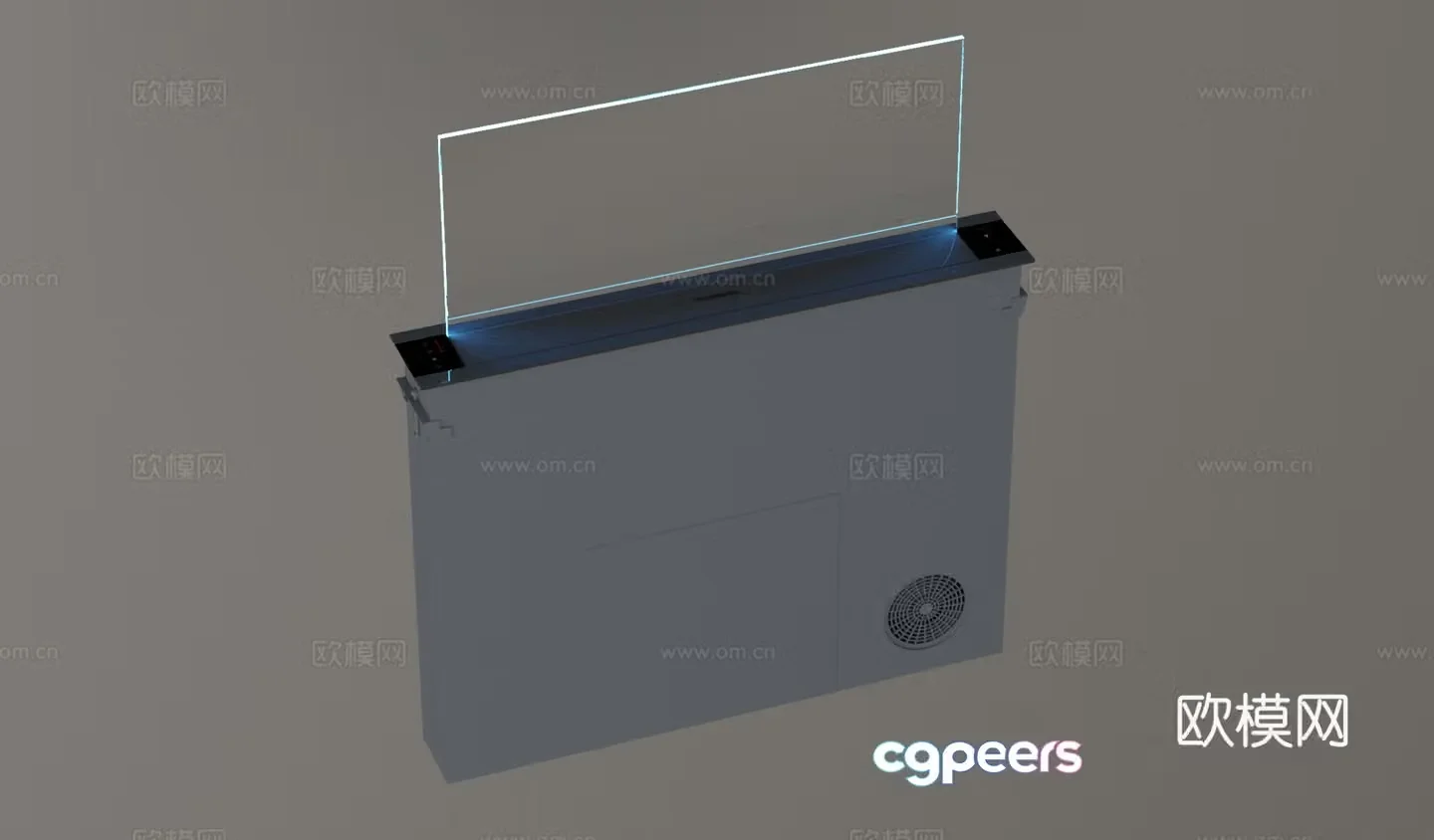 Kitchen appliances lifting range hood 3d model