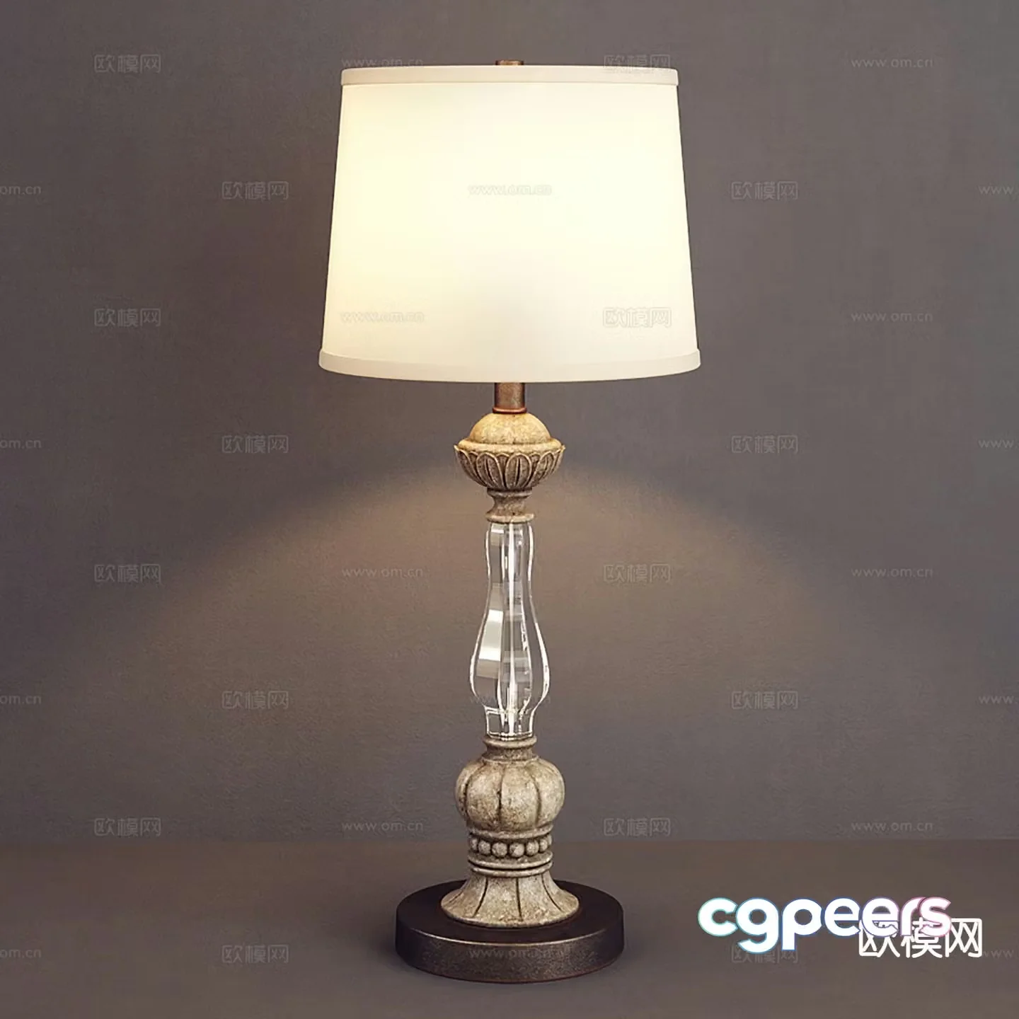 European desk lamp 3d model