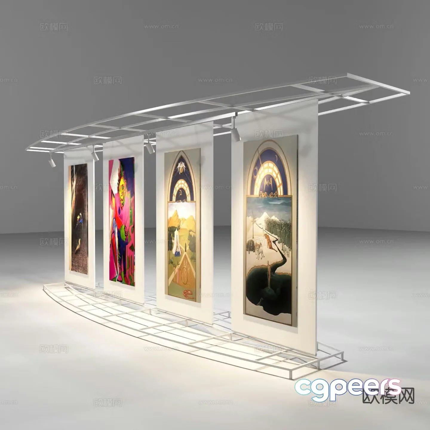Art painting display stand easel 3d model