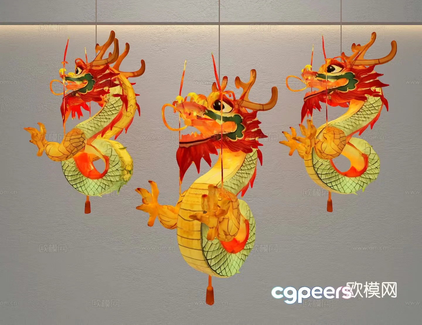 Lantern Dragon 3D Model