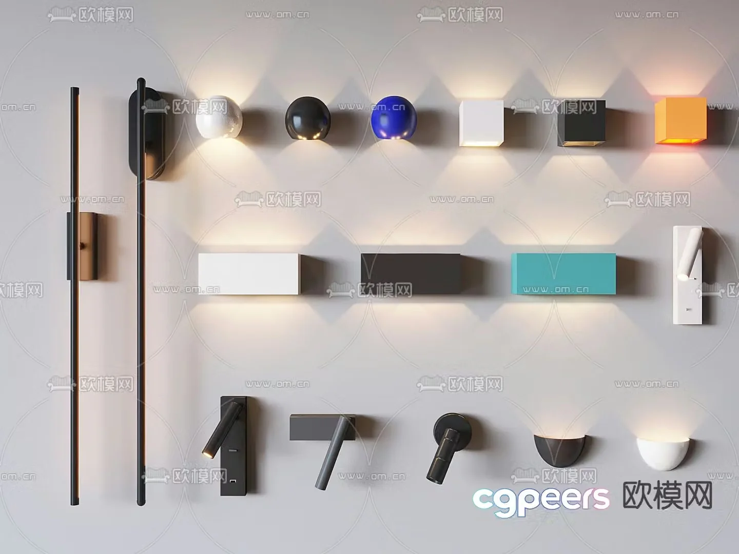wall lamp reading lamp turning wall lamp 3d model