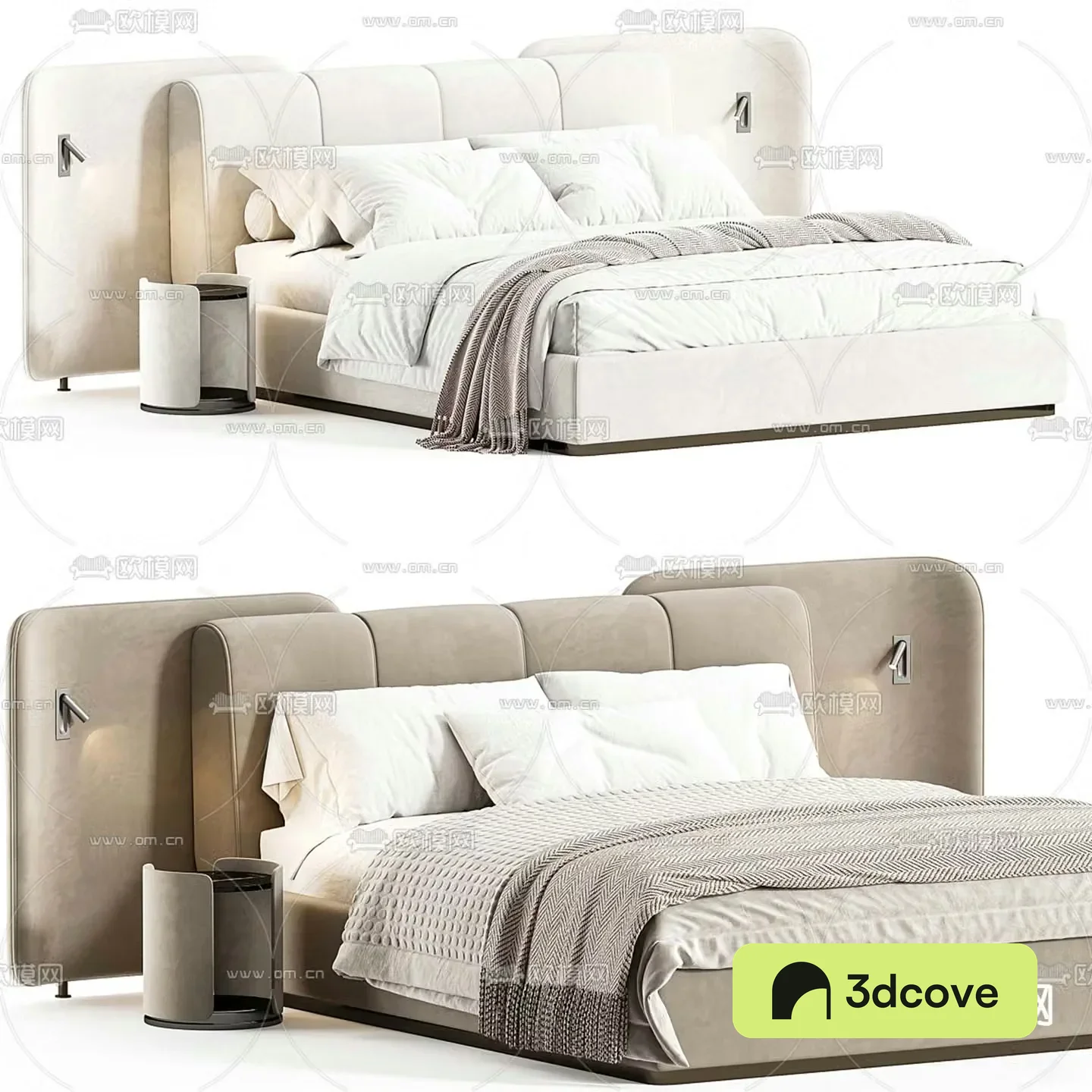 Modern fabric double bed