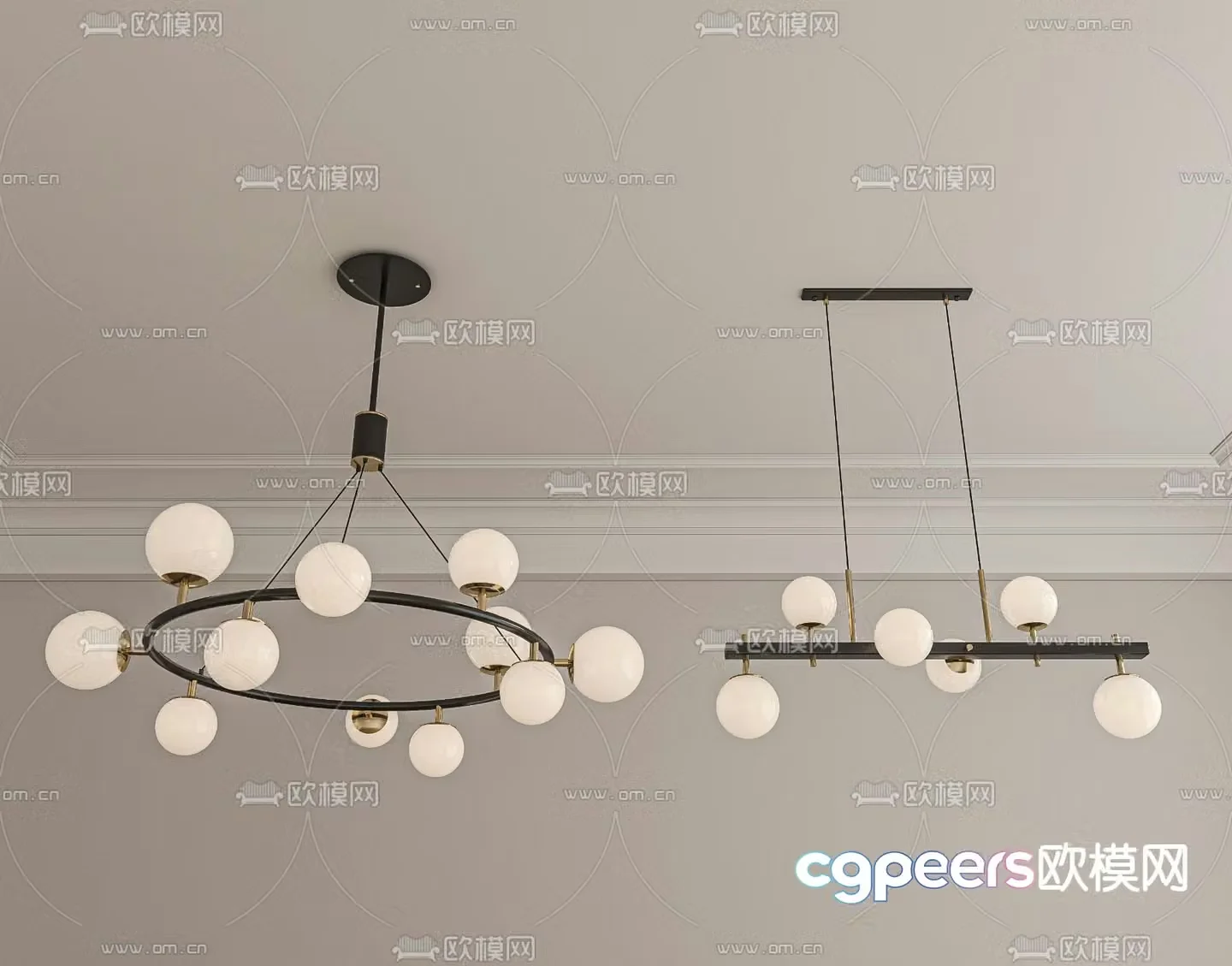 Multi-head chandelier Hall chandelier 3d model