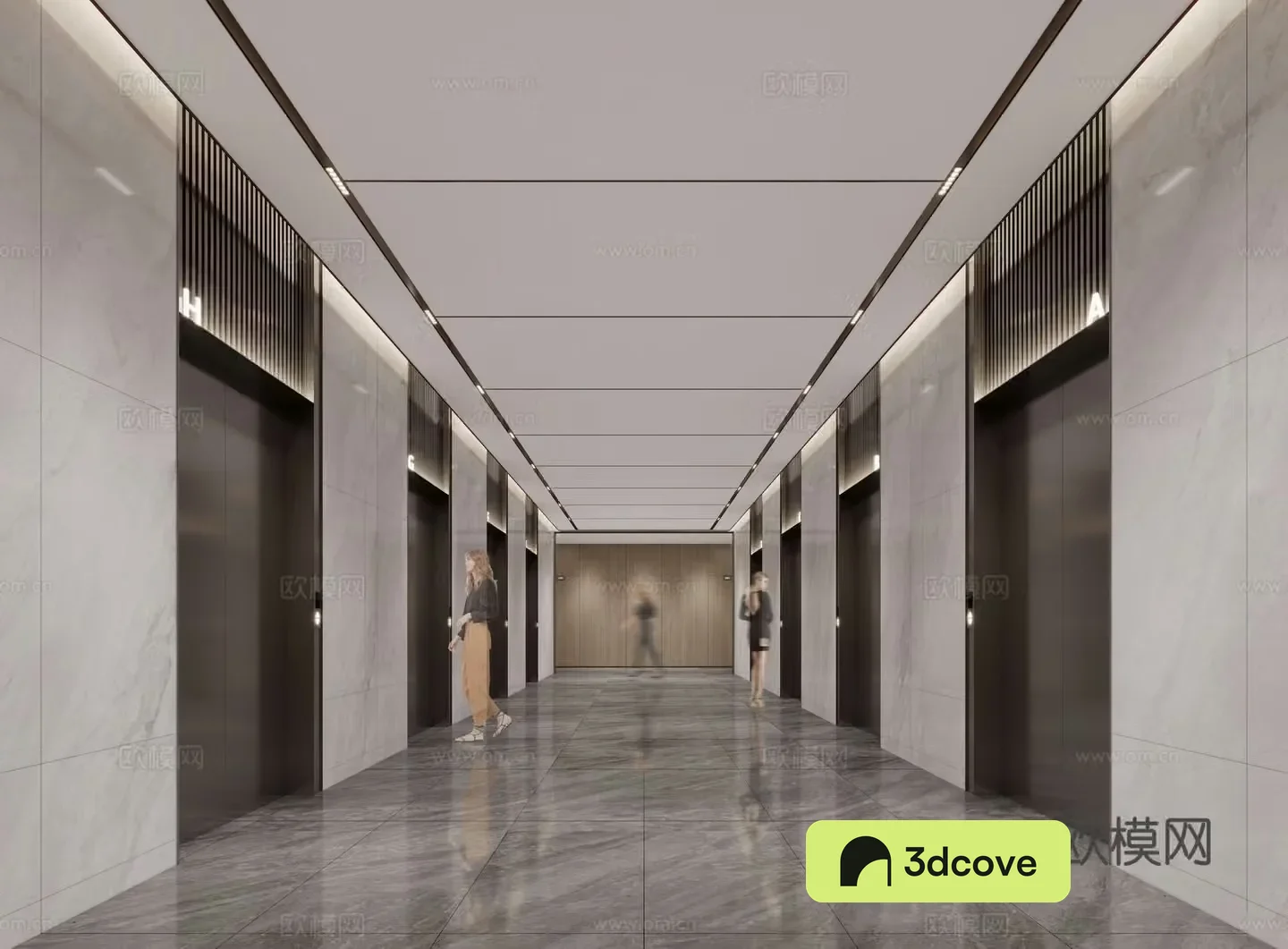 Modern elevator corridor