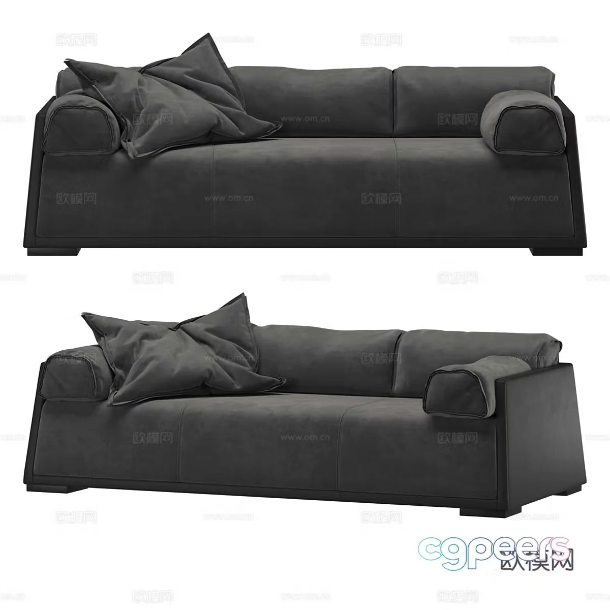 Modern simple double sofa Double sofa Simple sofa Living room sofa 3D model