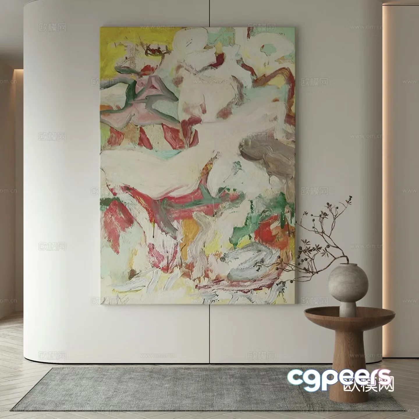 Modern Wasabi Hanging Painting Oil Painting 3D Model