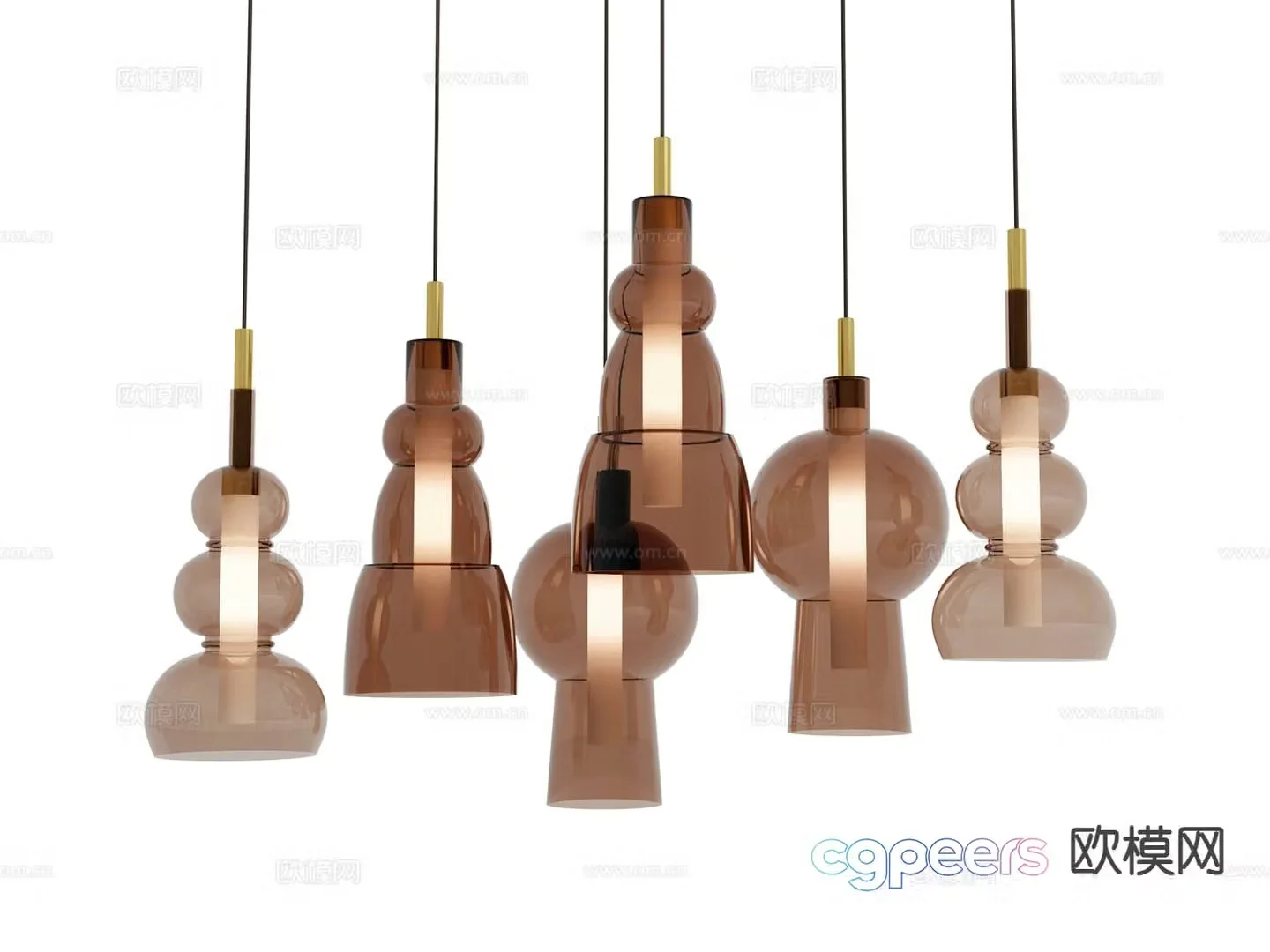 visionnaire light luxury glass chandelier 3d model