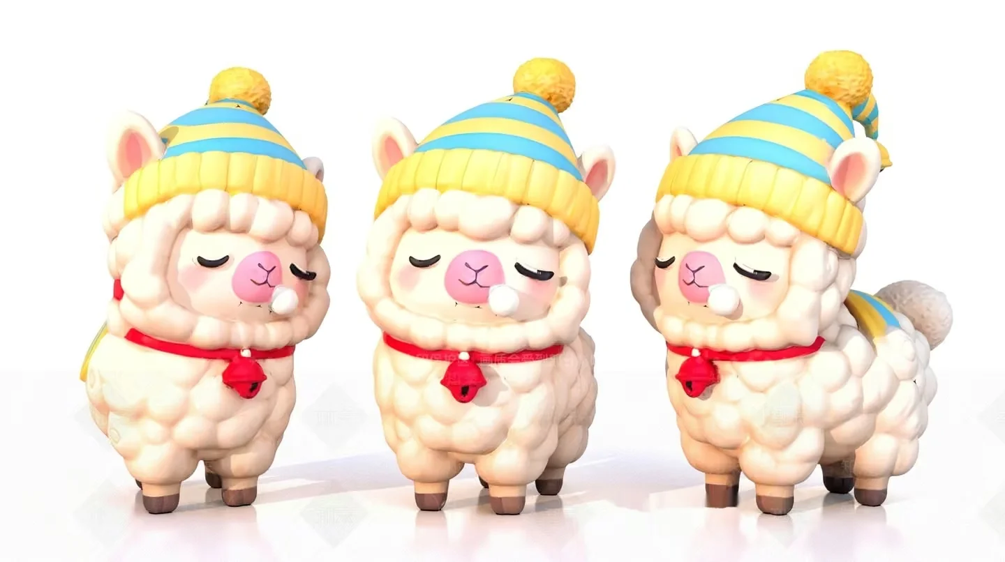 Three Alpacas 3D Model – 7335 – VRAY Render