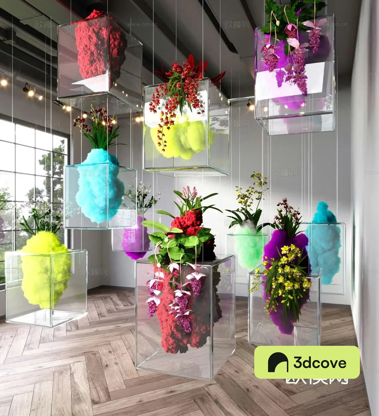 Modern art glass installation