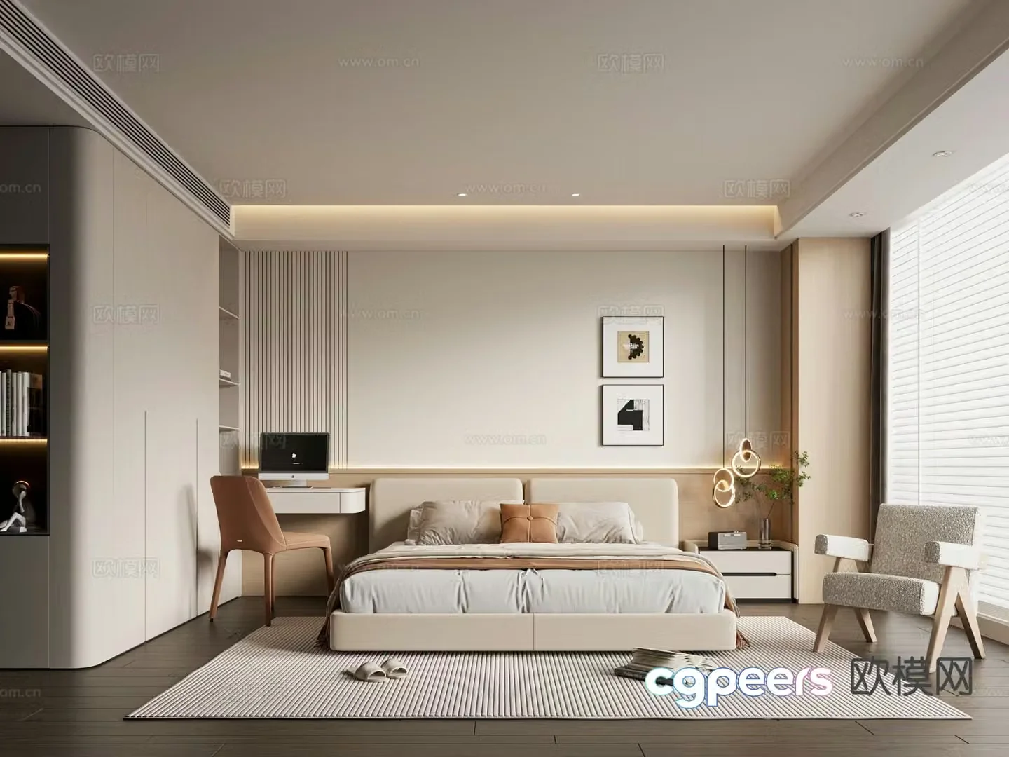 Modern bedroom master bedroom 3d model
