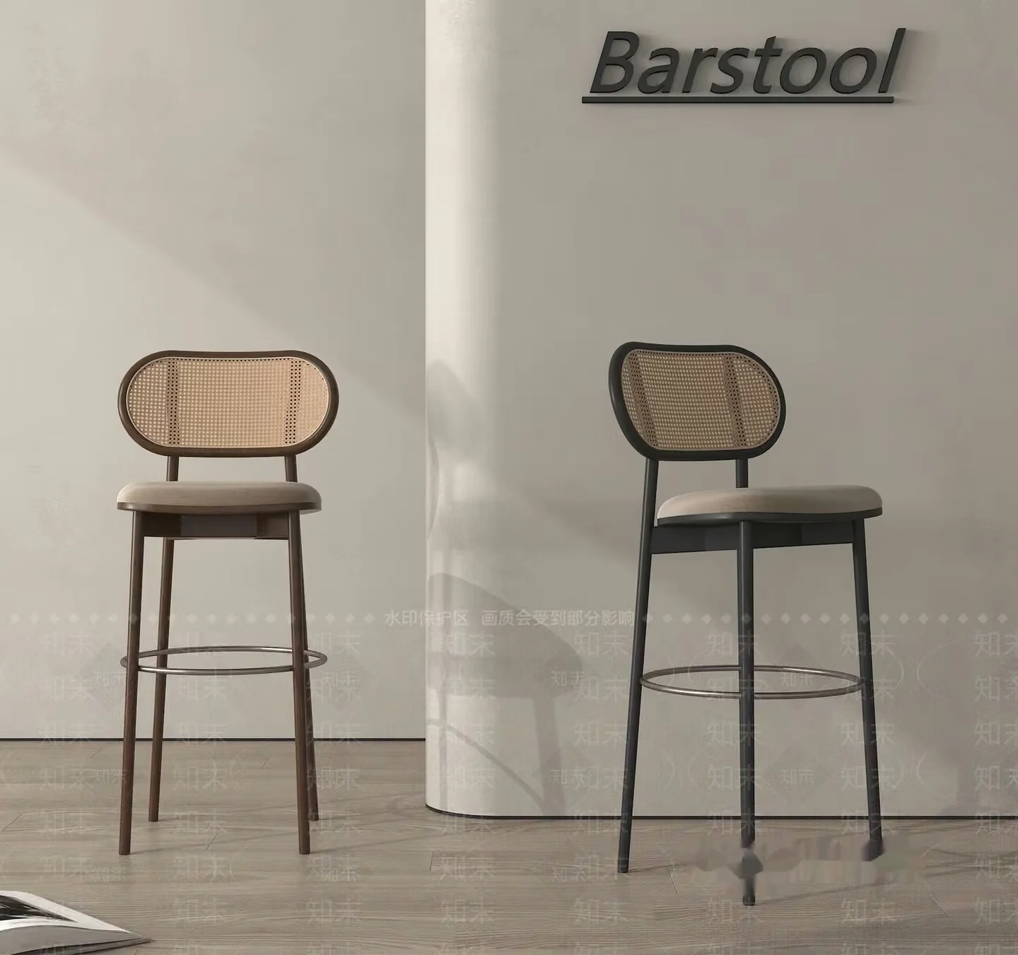Barstool With A Cane Back 3D Model – 2330 – VRAY Render