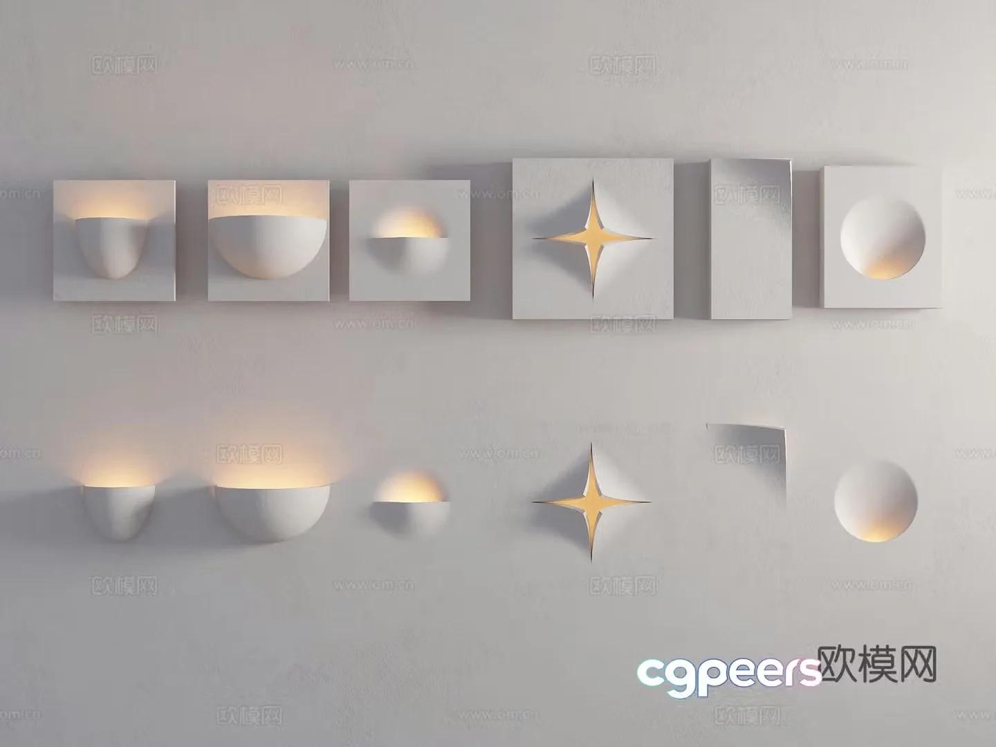 Modern gypsum wall lamp Recessed wall lamp Gypsum lamp Modern decorative lamp Special gypsum lamp Fold 3D model