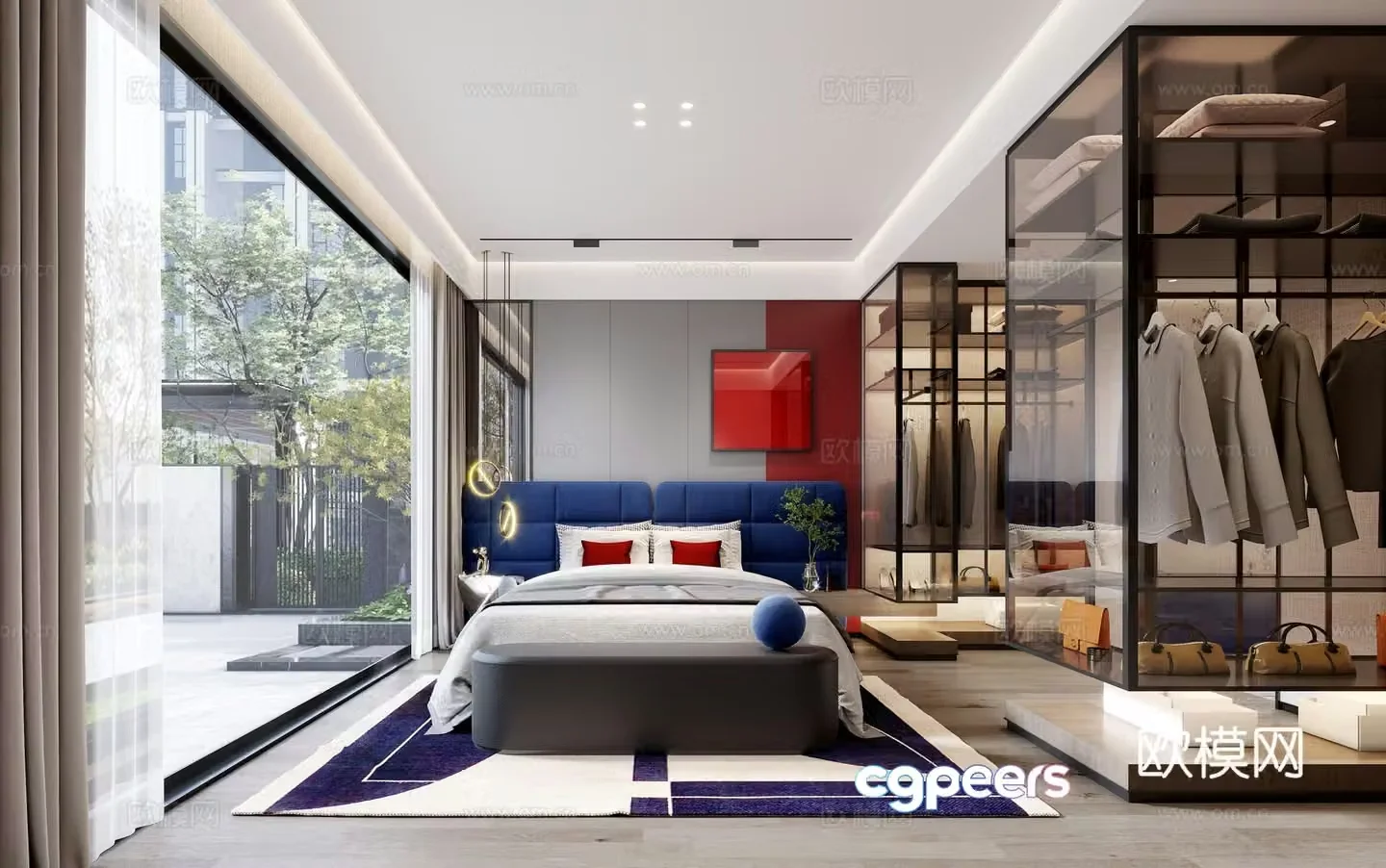 Modern bedroom master bedroom 3d model