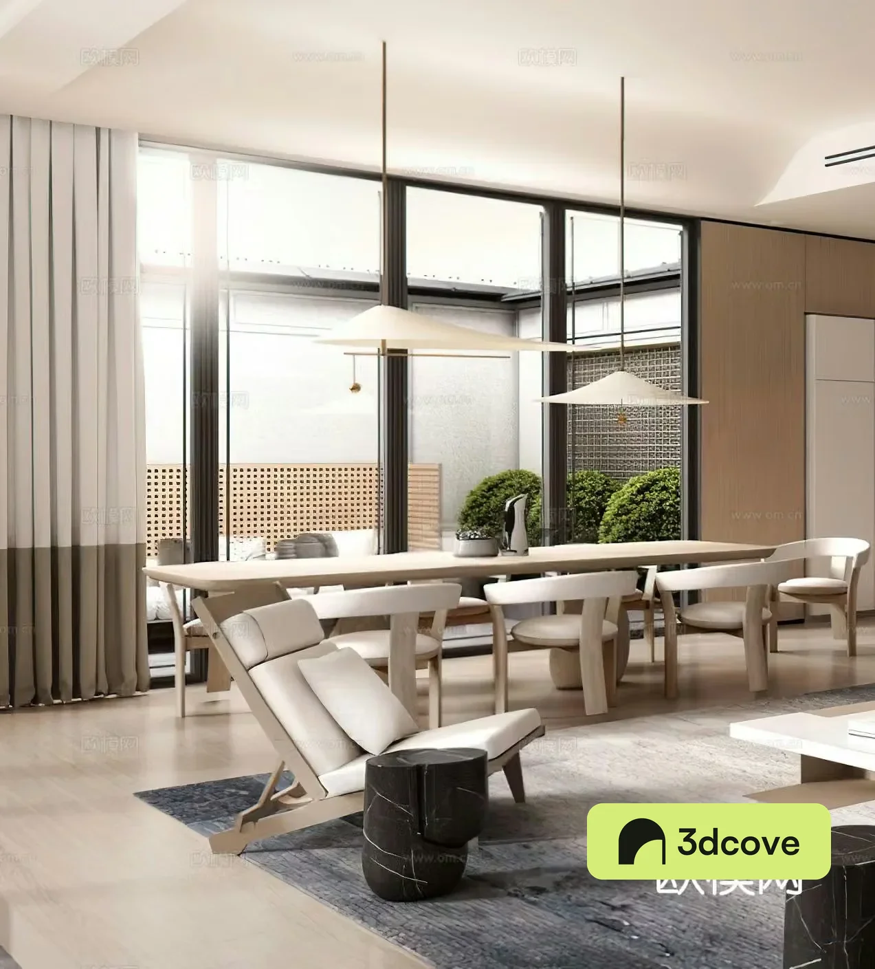 Medium style leisure chairs dining table new Chinese style leisure chairs waji leisure chairs 3D model