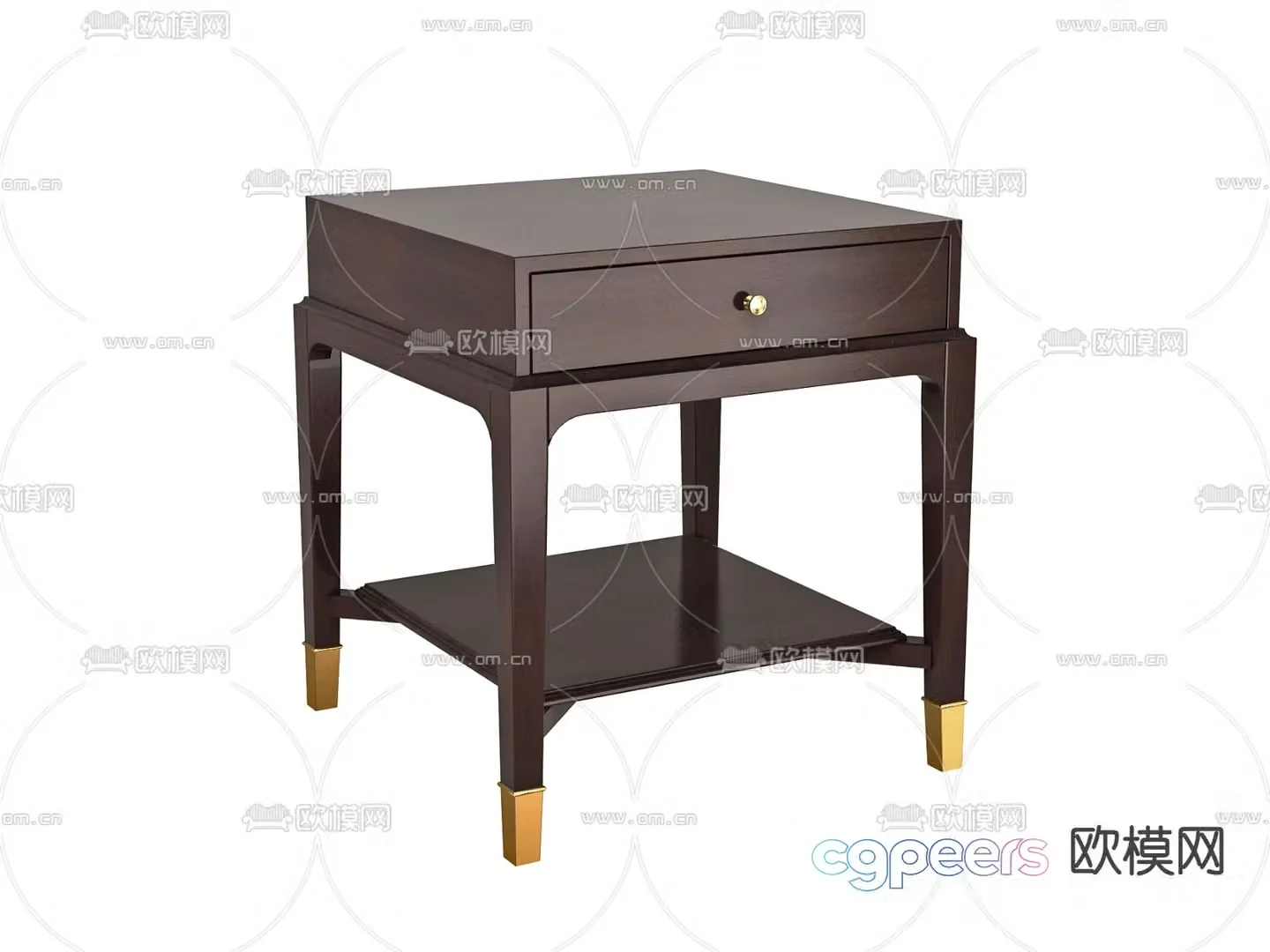 American bedside table 3d model