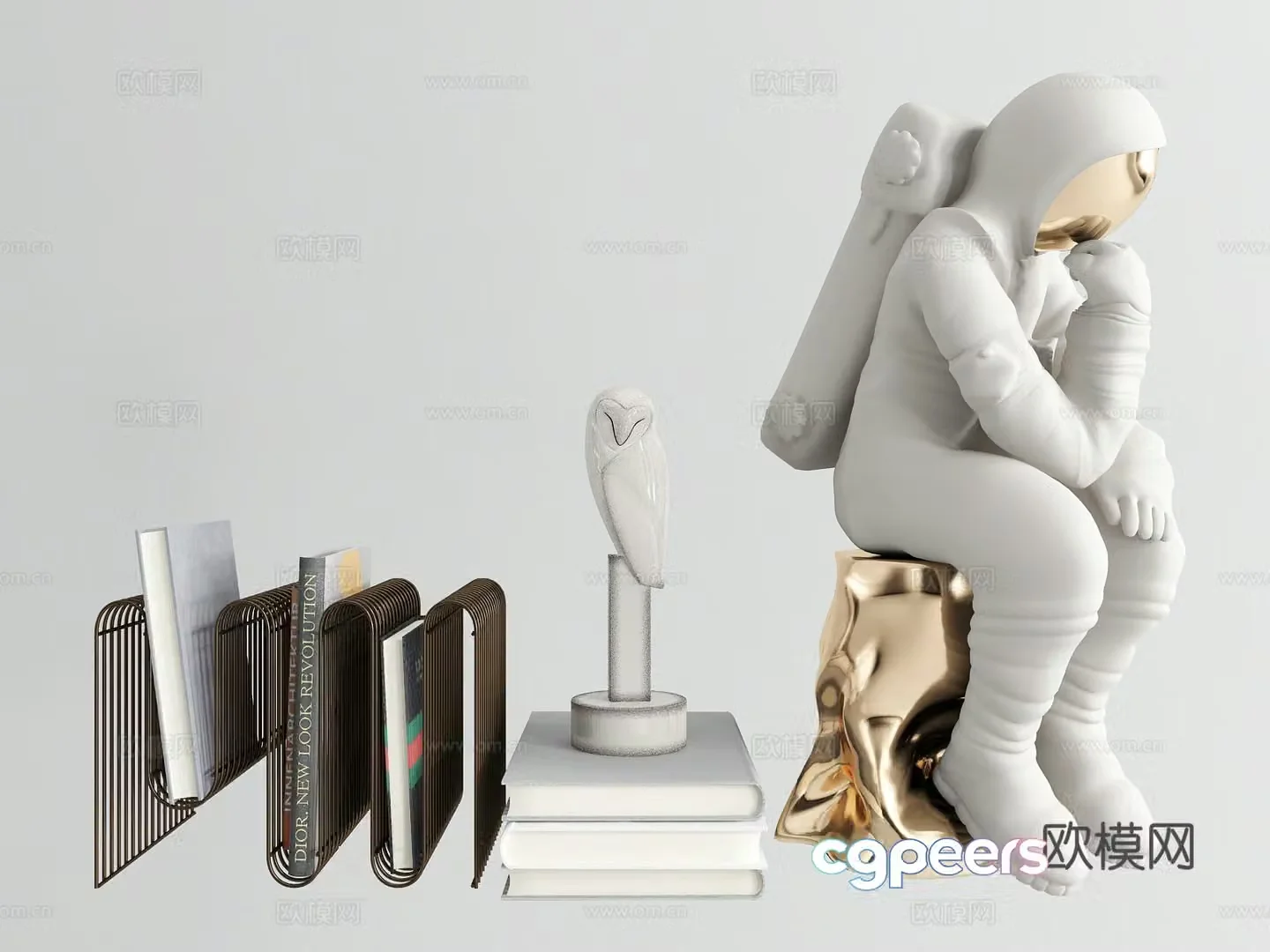 Modern book clip small ornaments 3d model