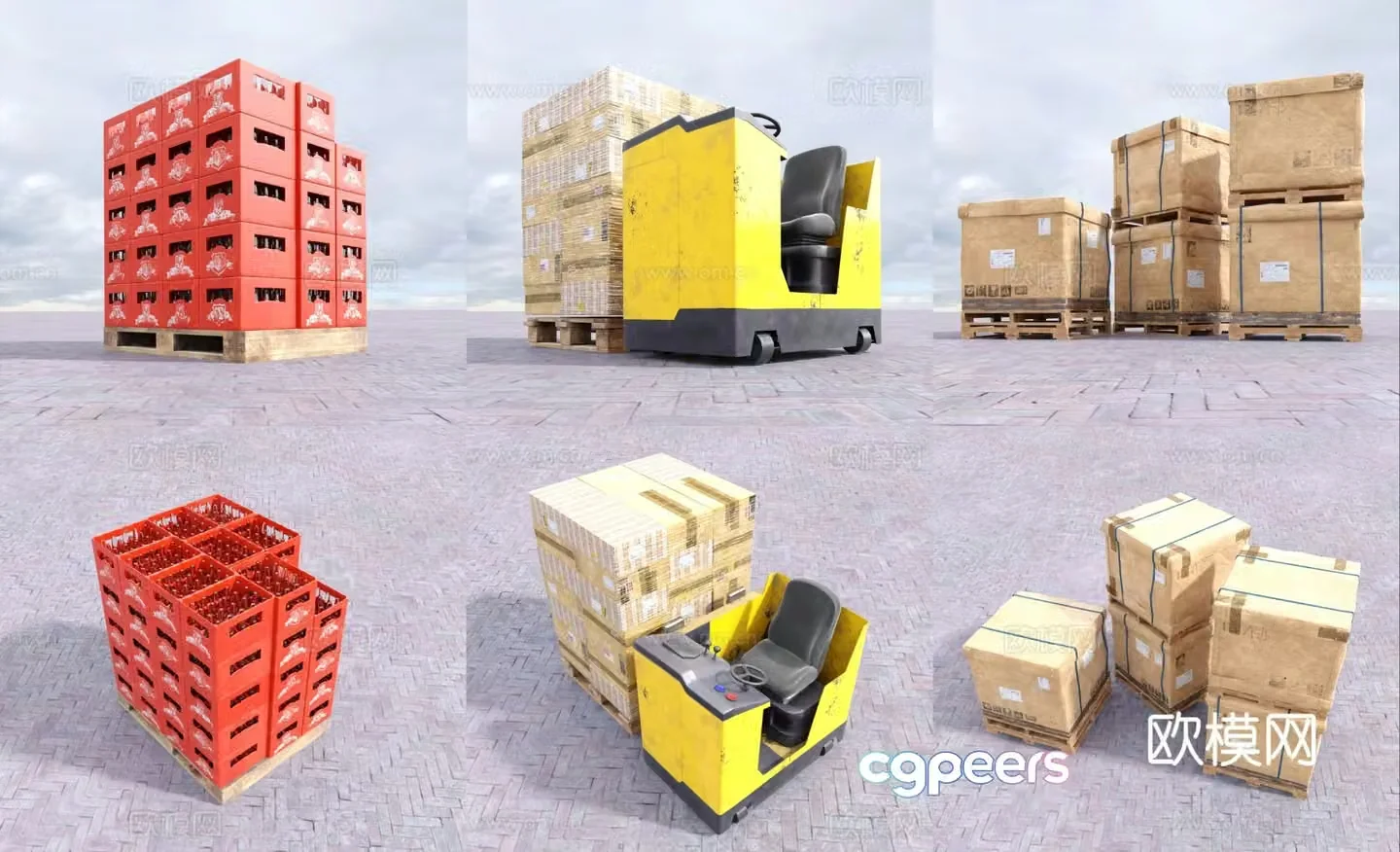 goods shelves warehouse goods groceries 3d model