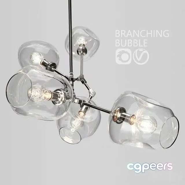 3ds Max Free – Branching bubble 5 lamps