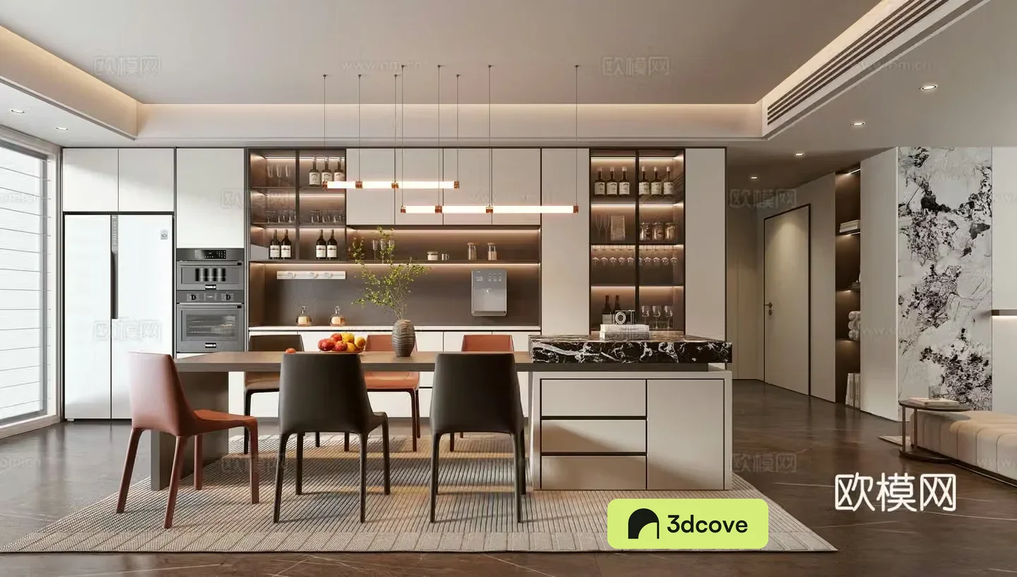 Modern light luxury home restaurant