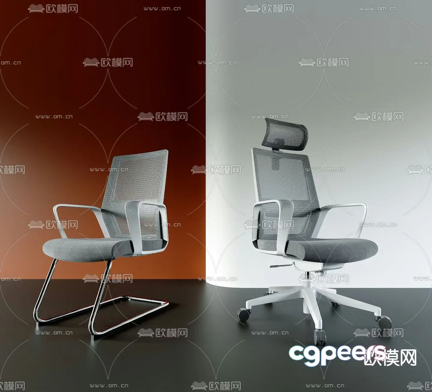 Mesh office chair shift chair staff chair boss chair 3D model
