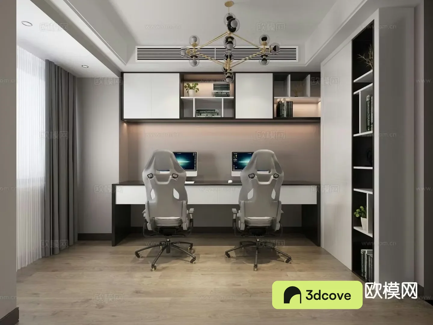 Modern double study computer room