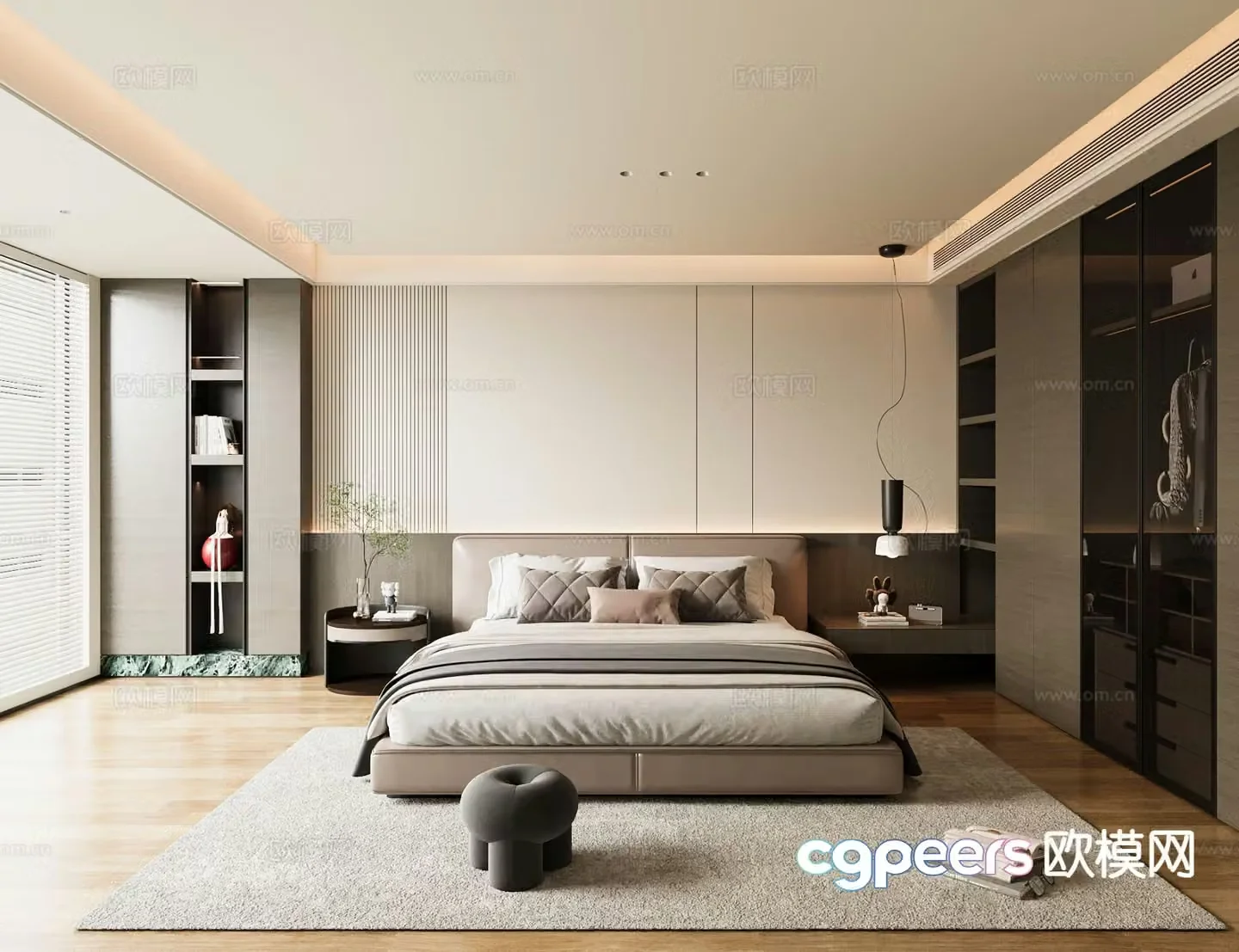 Light luxury bedroom master bedroom 3d model