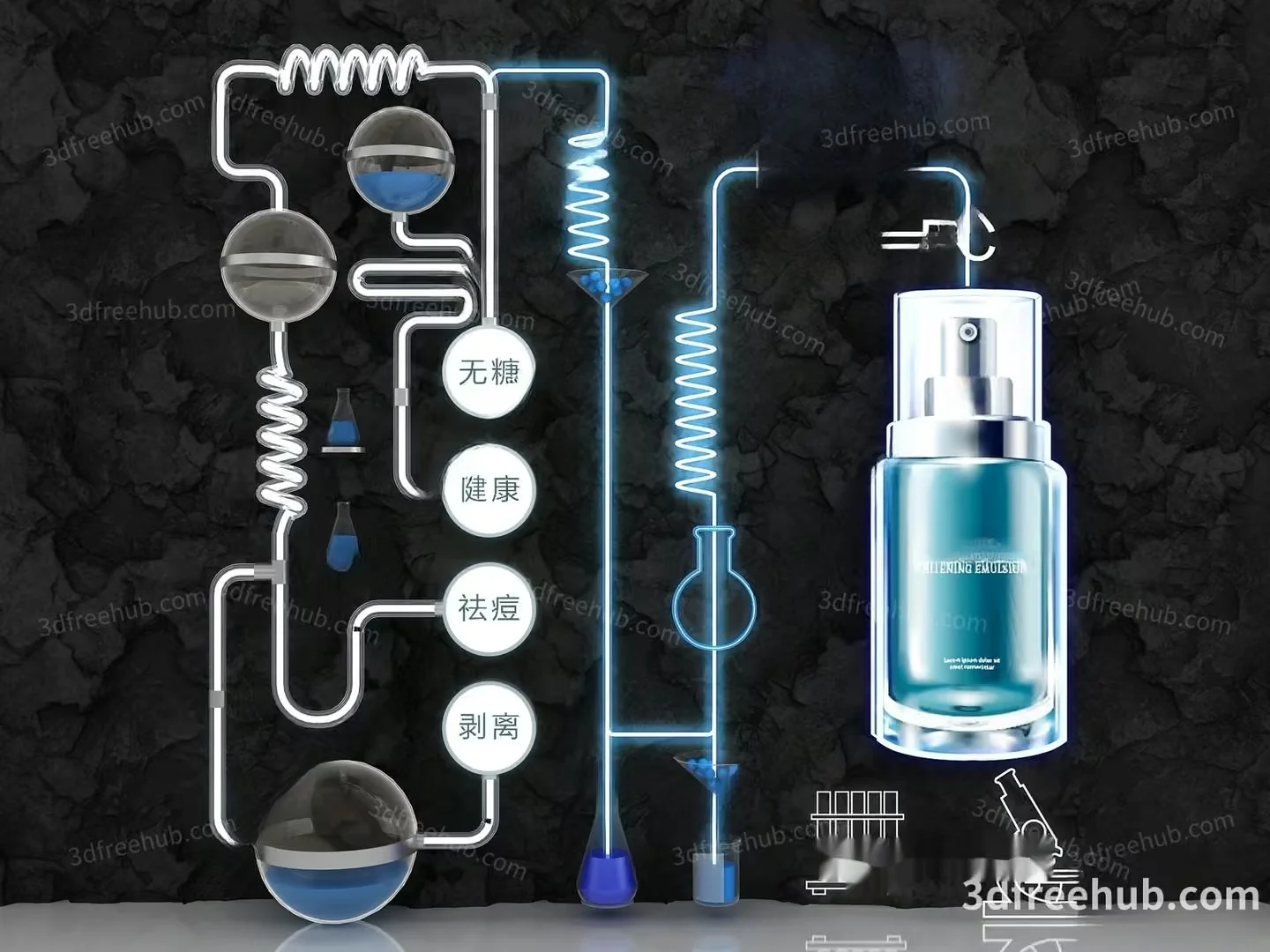 The Main Subject Is A Bottle Of Perfume 3D Model – 22633 – VRAY Render